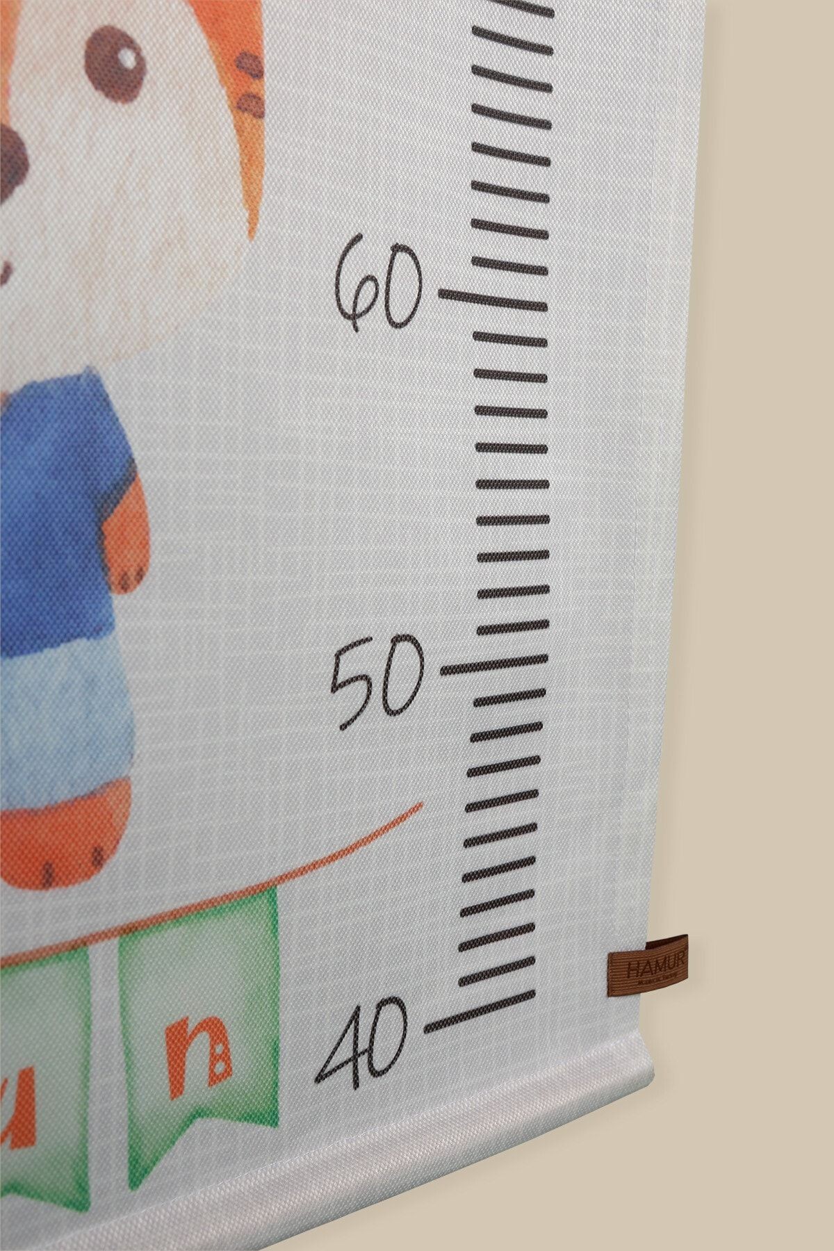 Ahşap Askılı Ve Kumaş Boy Ölçer Asılabilir Duvar Panosu Bebek Çocuk Odası Dekoru Run-win