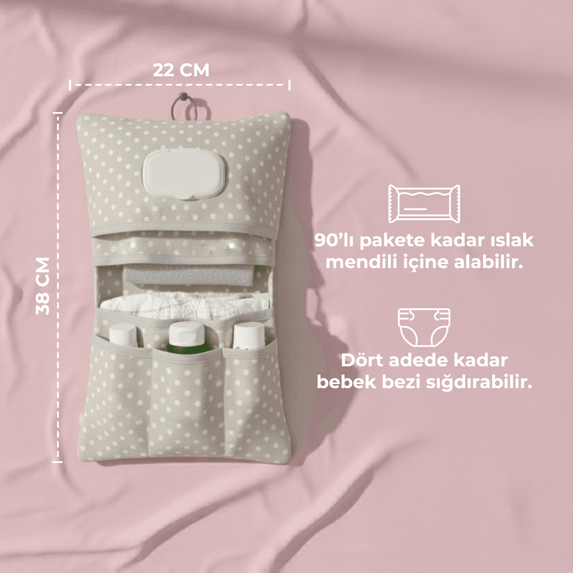 Bebek Bakım Çantası Organizer Yenidoğan Alt Açma Değiştirme Düzenleyici Çantası  Melis