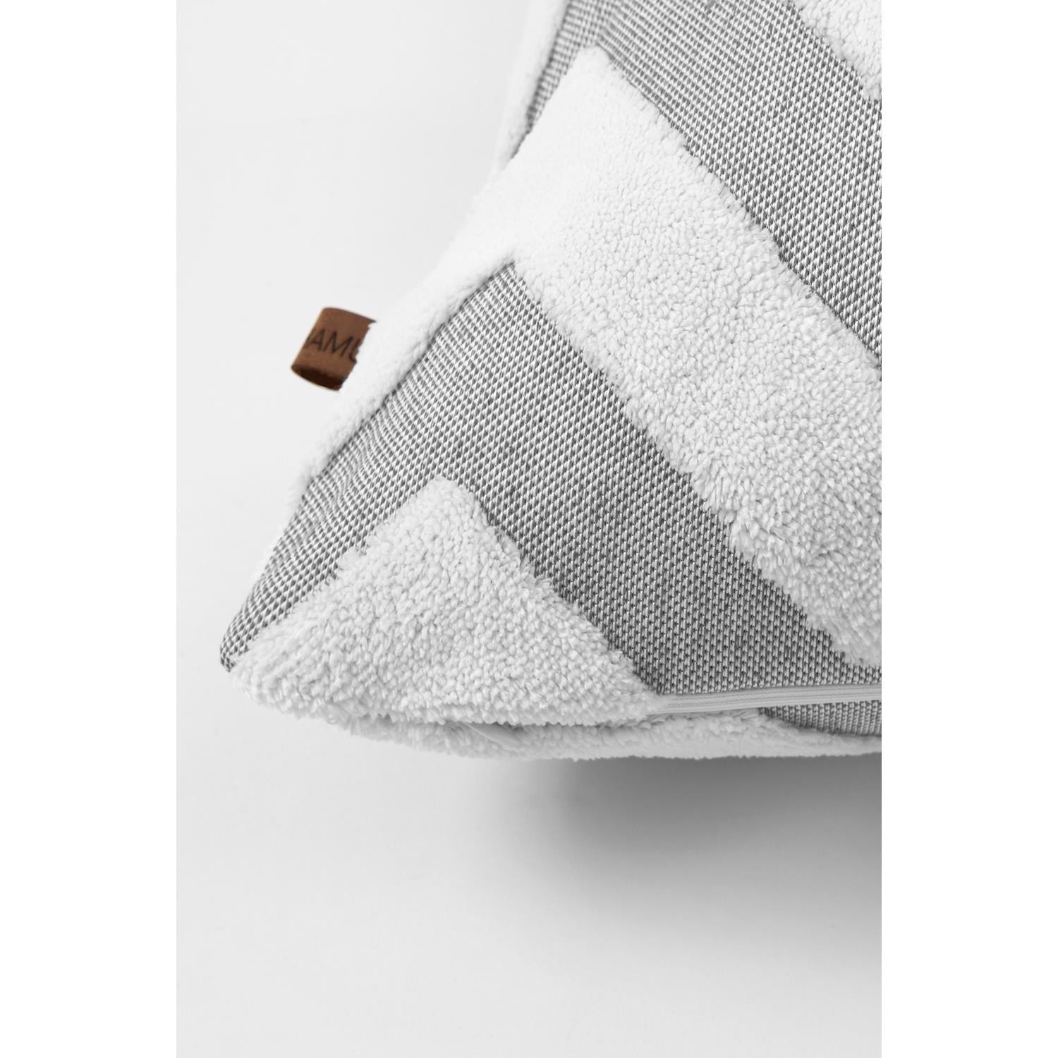 Jakarlı Kırlent 55x55 cm 2'li Line Gri