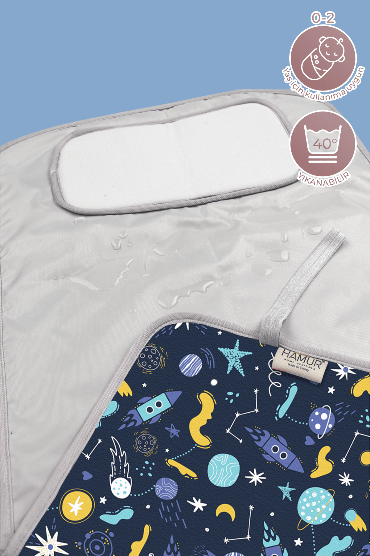 Yeni Doğan Bebek Bezi Değiştirme Padi Minderi Örtüsü -  Space