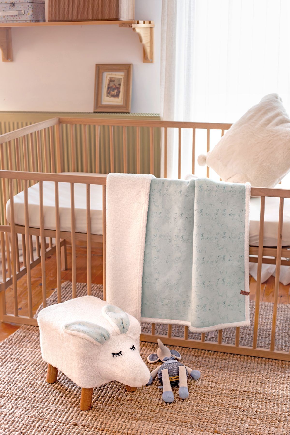 Fluffy Bebek BATTANiYE 80x100 cm Solid Çağla Yeşili