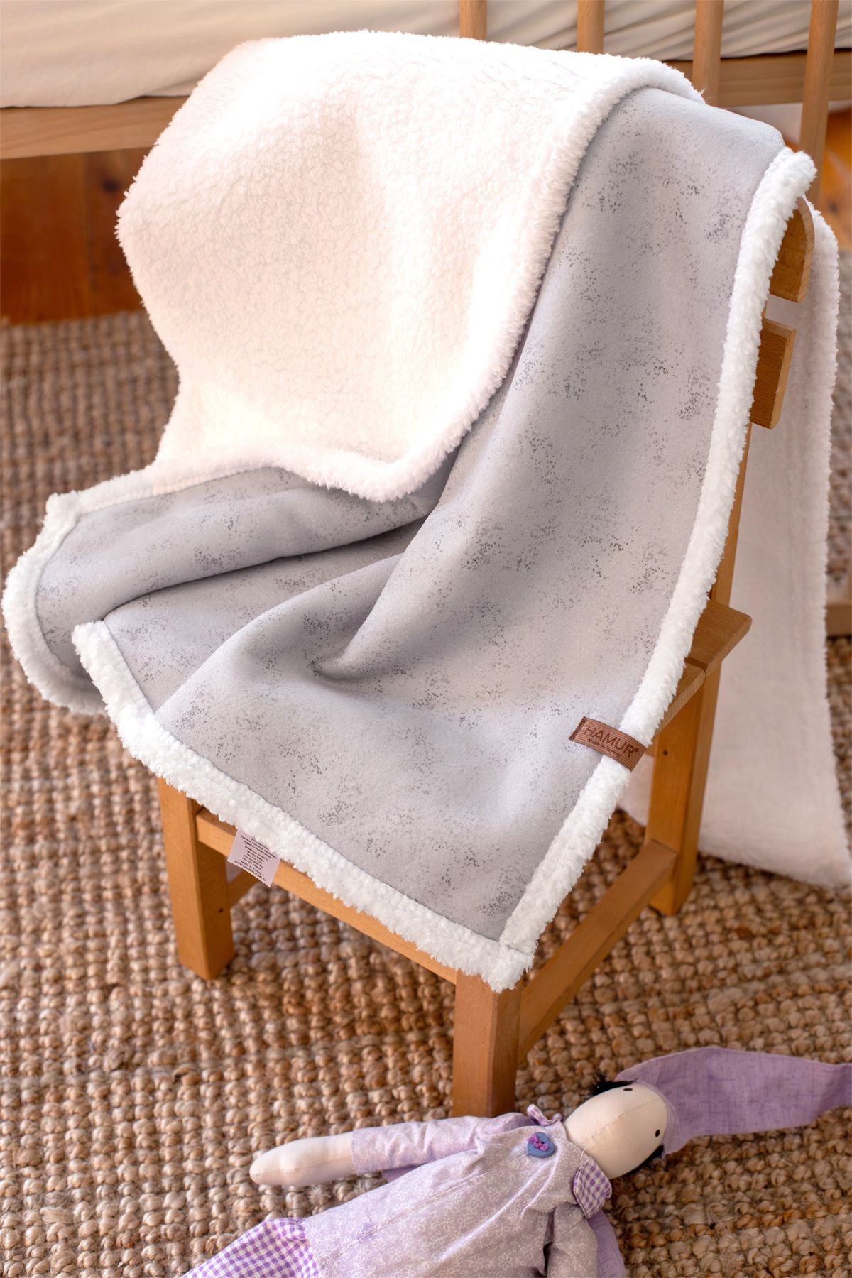Fluffy Bebek BATTANiYE 80x100 cm Solid Gri