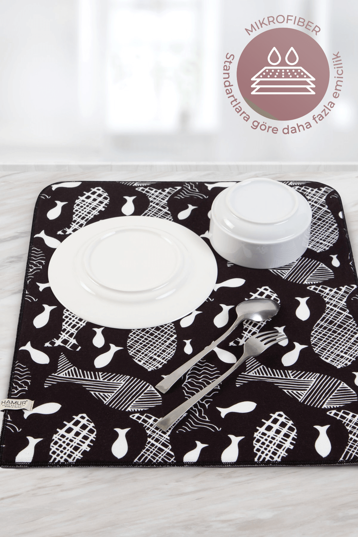 Bulaşık Kurutma Matı 42x50 Cm Pedi Kurulama Bezi Örtüsü Mf-070