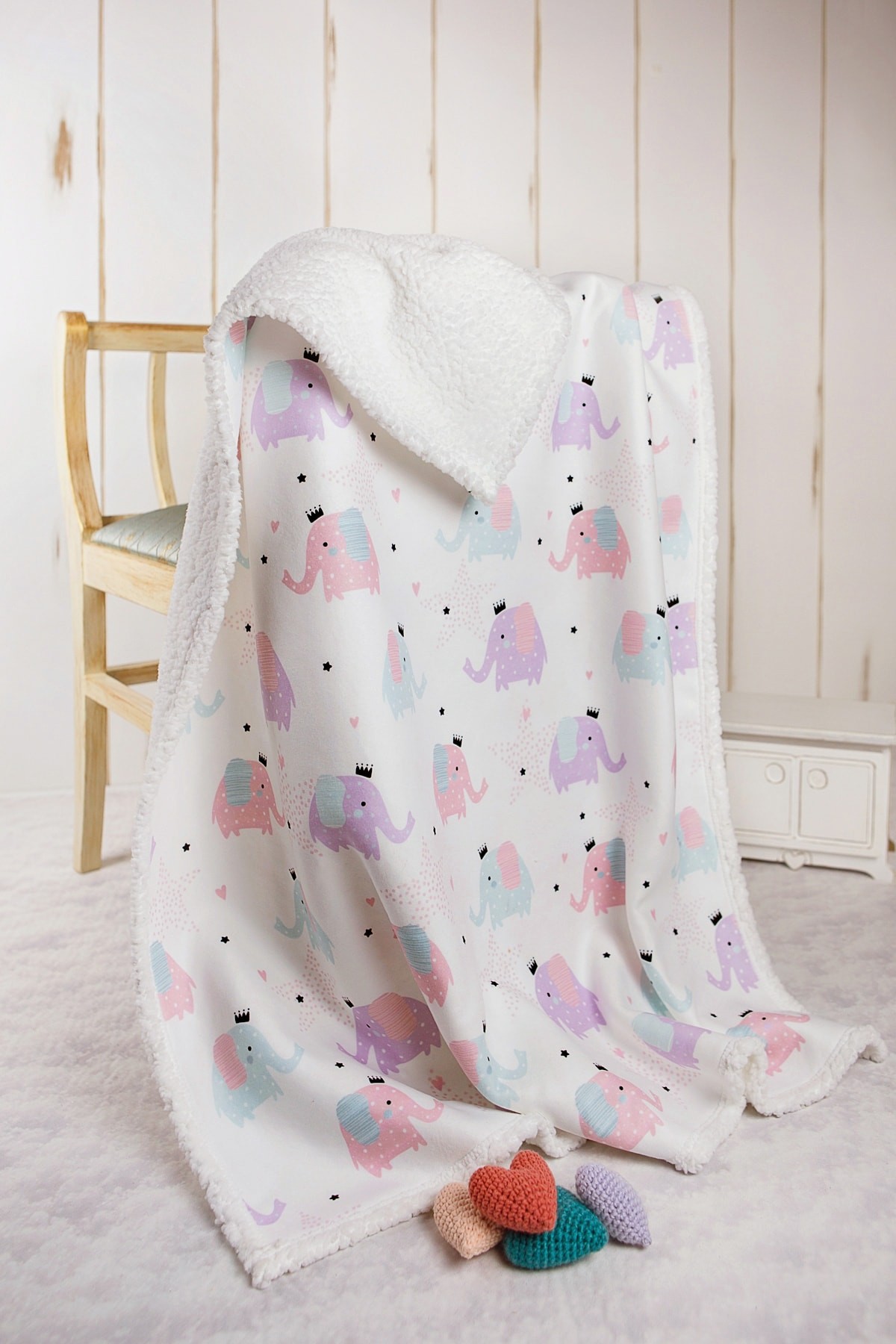 Fluffy Bebek Battaniyesi 80x100 Cm Elephant