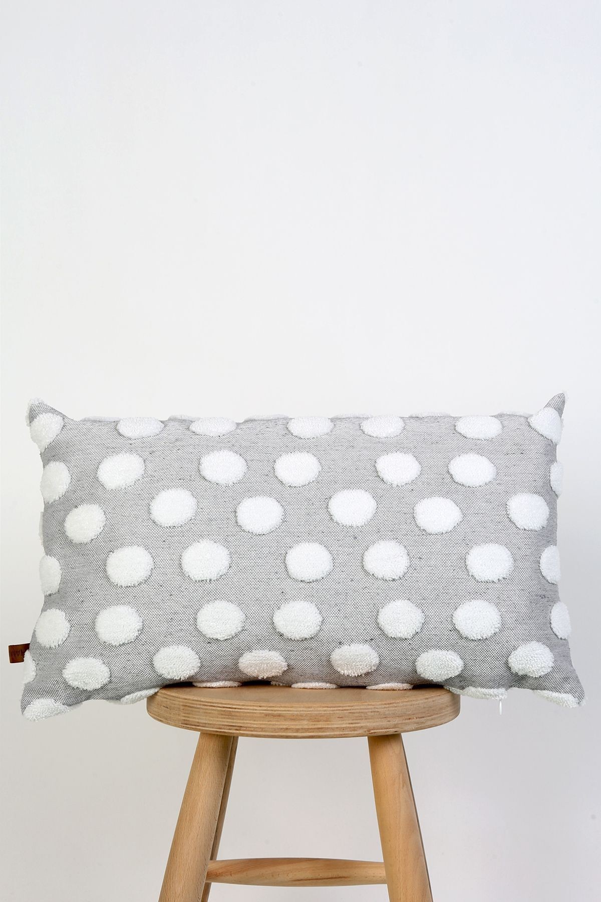 Bohem Punch Kırlent Kılıfı Point Gri - 28x50 cm