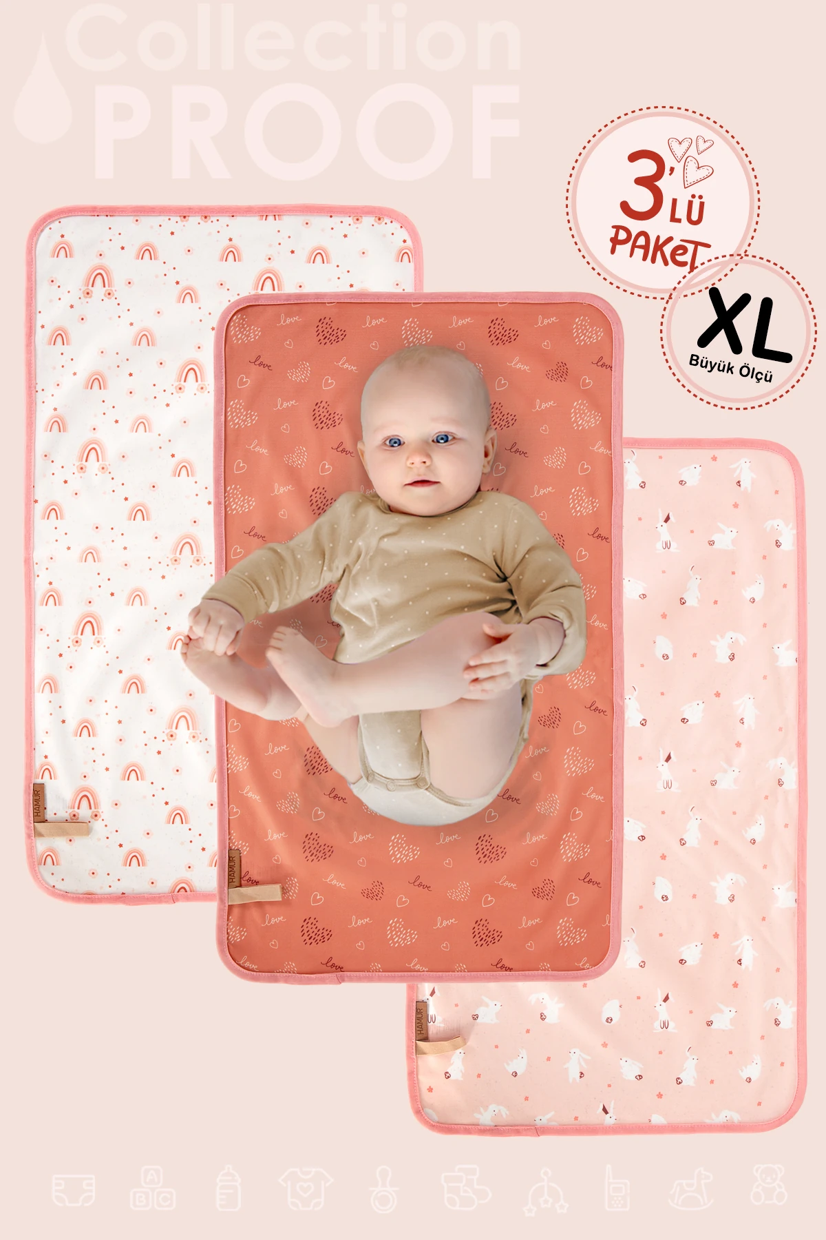 PROOF ALT AÇMA ÖRTÜSÜ 47x74 CM 3'LÜ SOMON GRUP