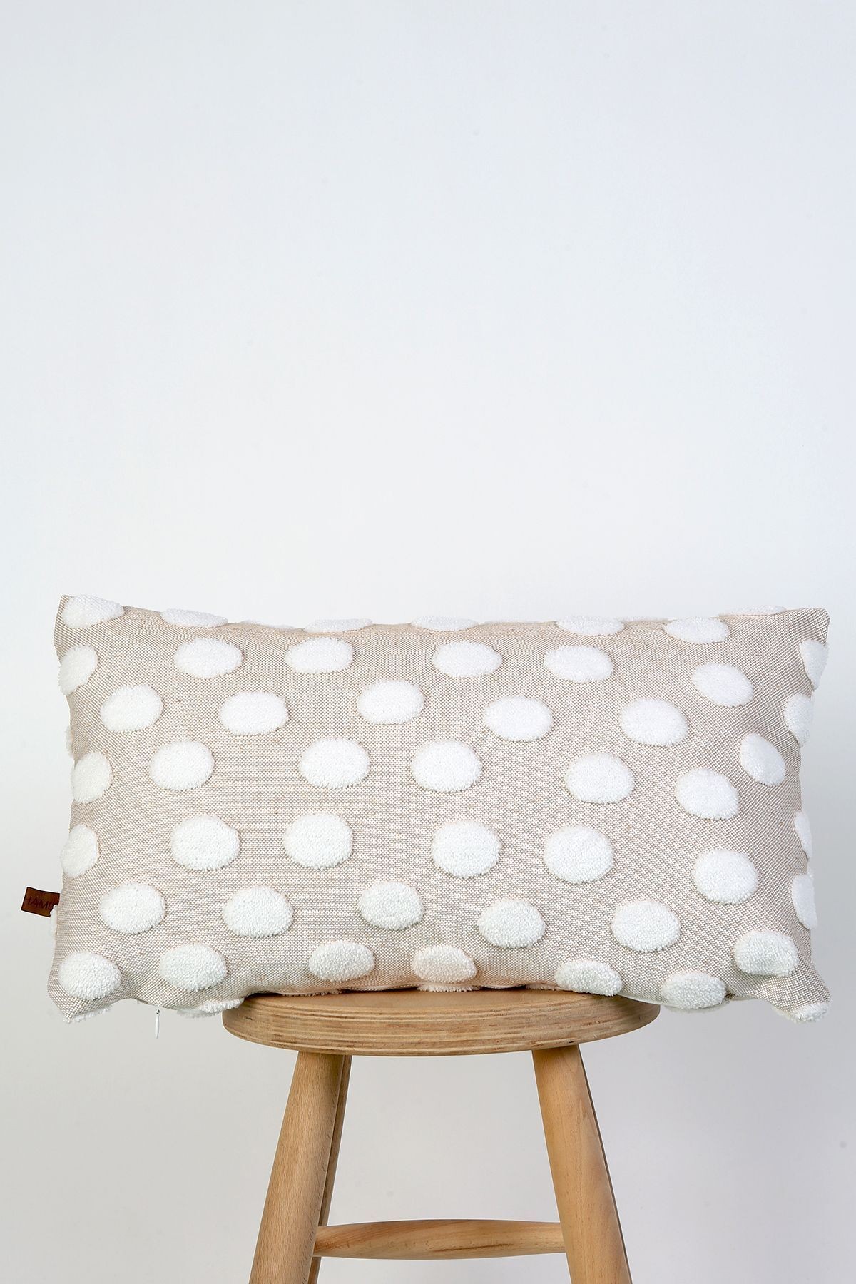Bohem Punch Kırlent Kılıfı Point Bej - 28x50 cm