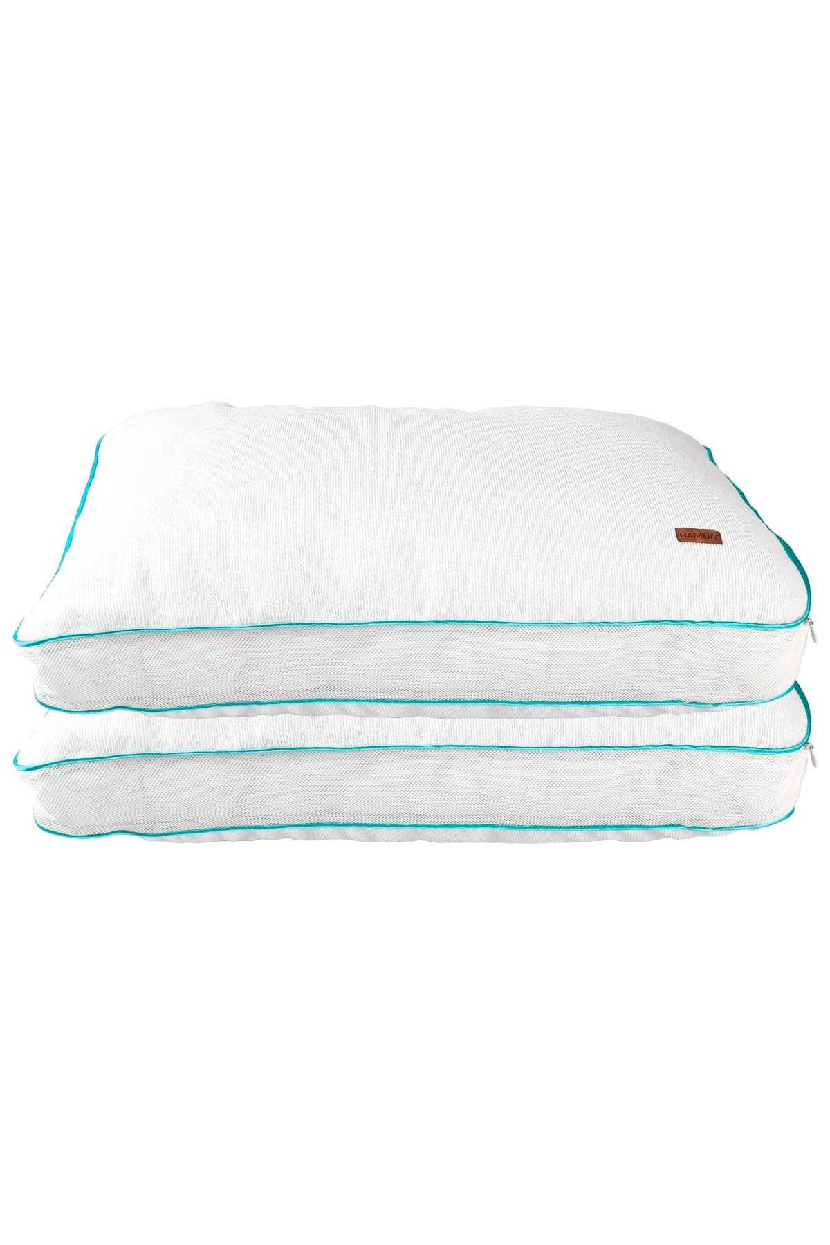 Fermuarlı 2 Adet Yastık Koruyucu Alez Mikrofiber 2 Li Klimalı Kılıf Mavi Biyeli