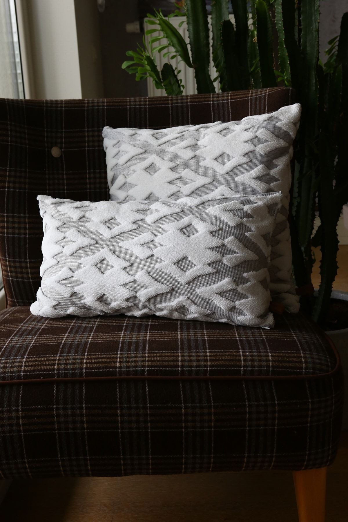 Bohem Punch Kırlent Kılıfı Maldive Gri - 43x43 cm