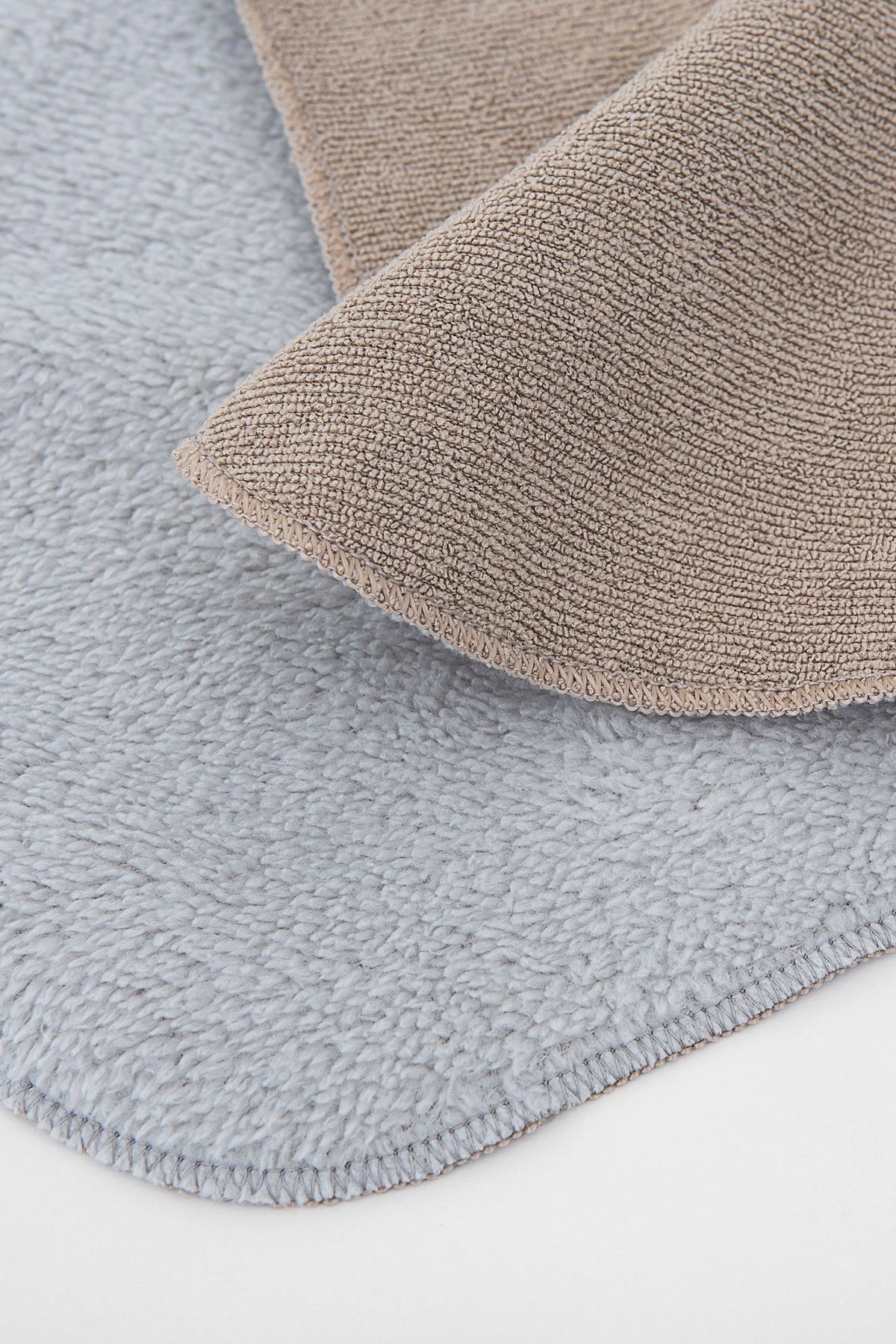 Bej-gri Microwell 3 Prç Set Microfiber Bulaşık Kurutma Matı Mutfak Seti 3'lü Kurulama Bezi Örtüsü