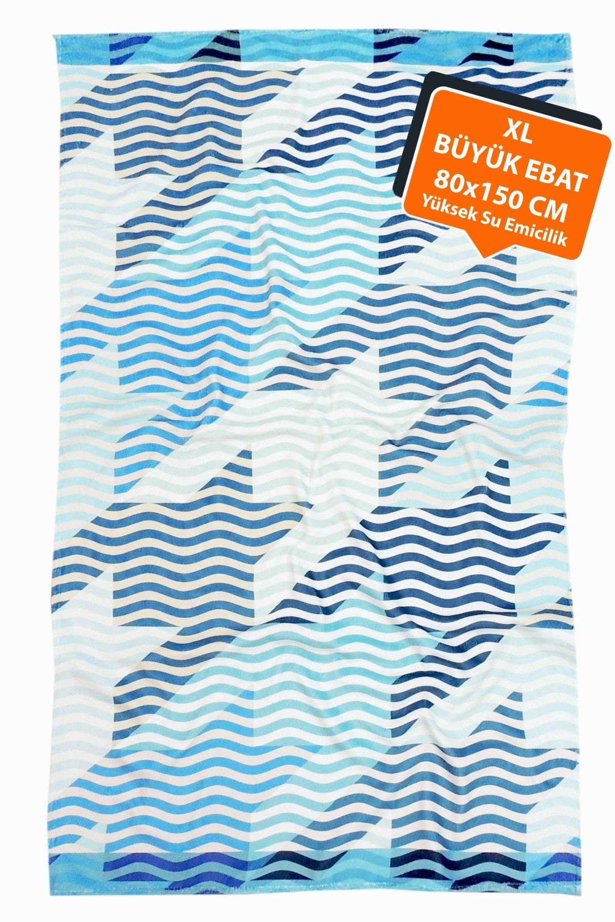 Plaj Havlusu Waves Mavi 80x150 cm E43pr0650043hm