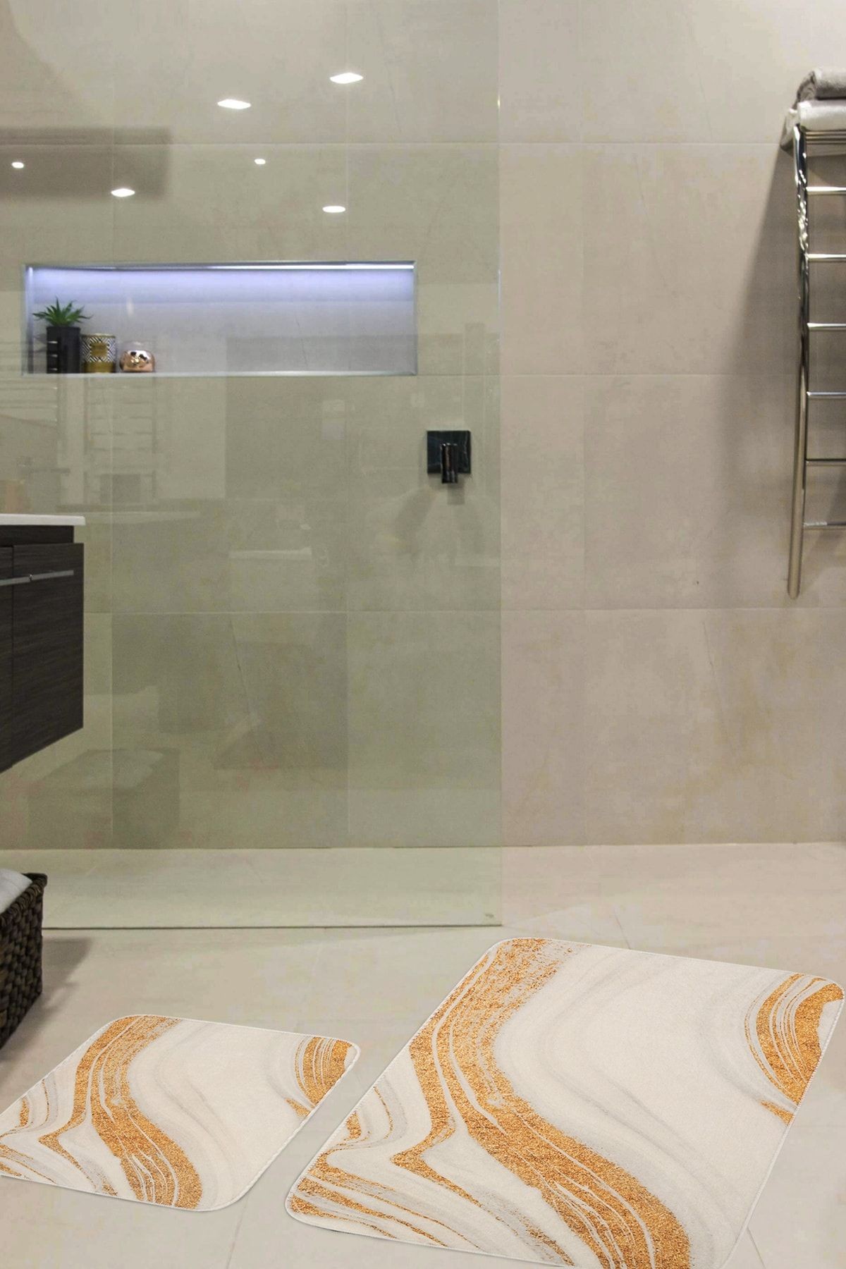 Creamic 2 'li Set Banyo Paspası Kaymaz Taban Banyo Halısı