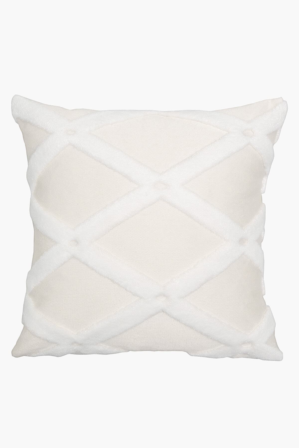 Bohem Punch Kırlent Kılıfı Kılıfı  Bella Ekru 50x50 cm