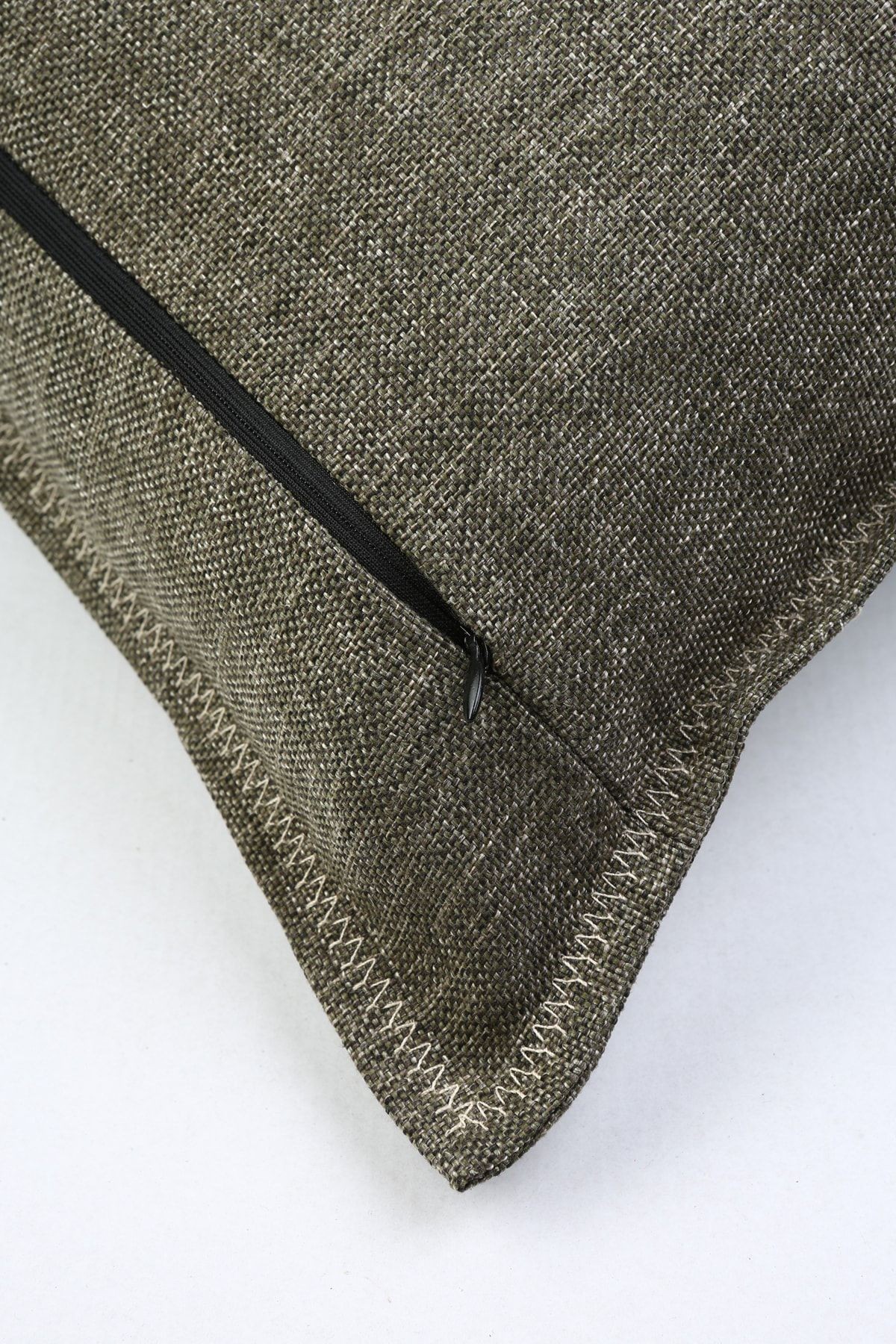 Etnik Vintage Işlemeli Dokuma Kırlent Kılıfı Boho Grain Haki 44x44 cm