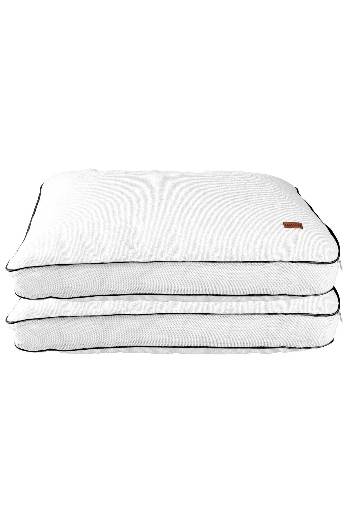 Fermuarlı 2 Adet Yastık Koruyucu Alez Mikrofiber 2 Li Klimalı Kılıf Siyah Biyeli