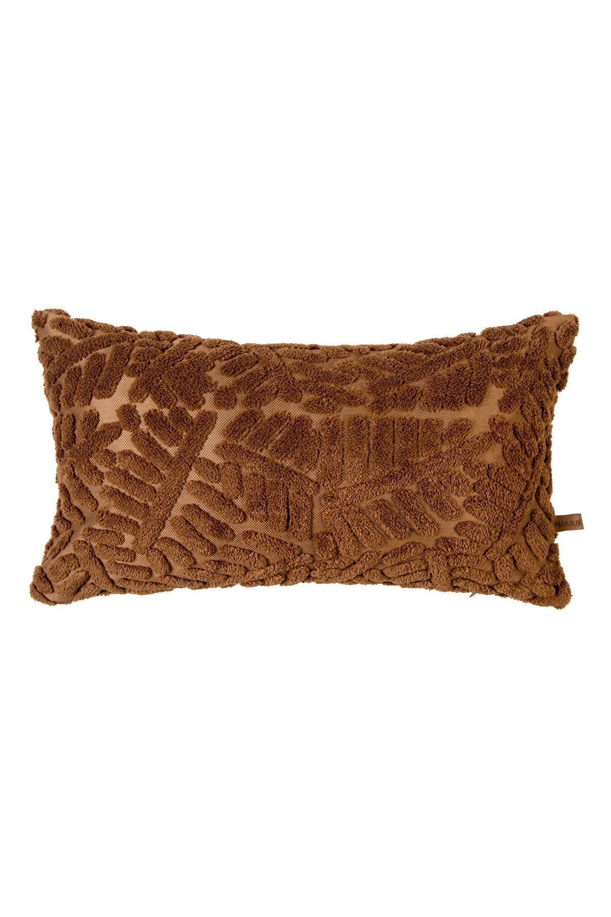 Bohem Özel Tasarım Punch Panç Desen Dikdörtgen Dekoratif Kırlent Kılıfı Forest Taba 28x50 cm