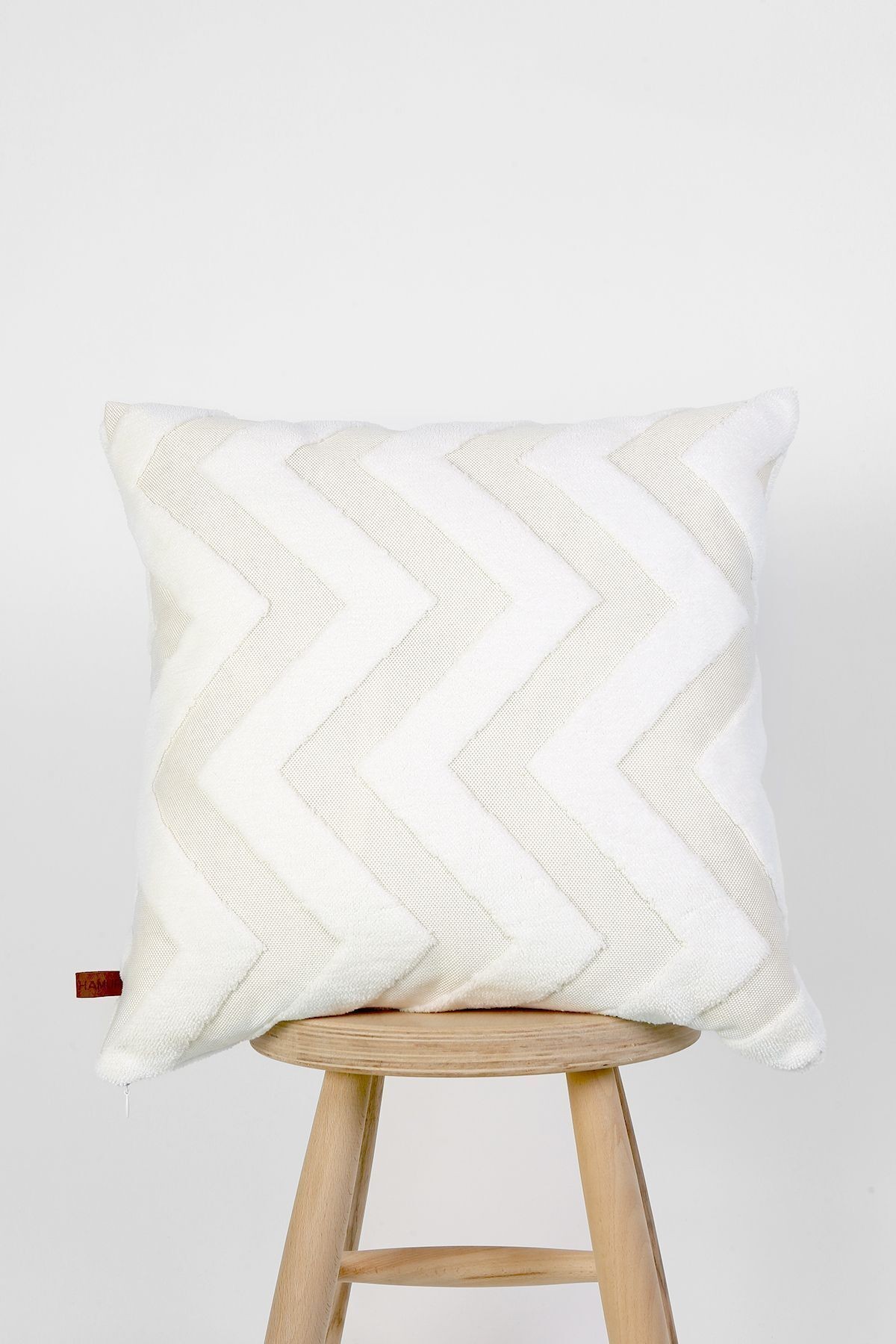 Bohem Punch Kırlent Kılıfı Line Ekru - 43x43 cm