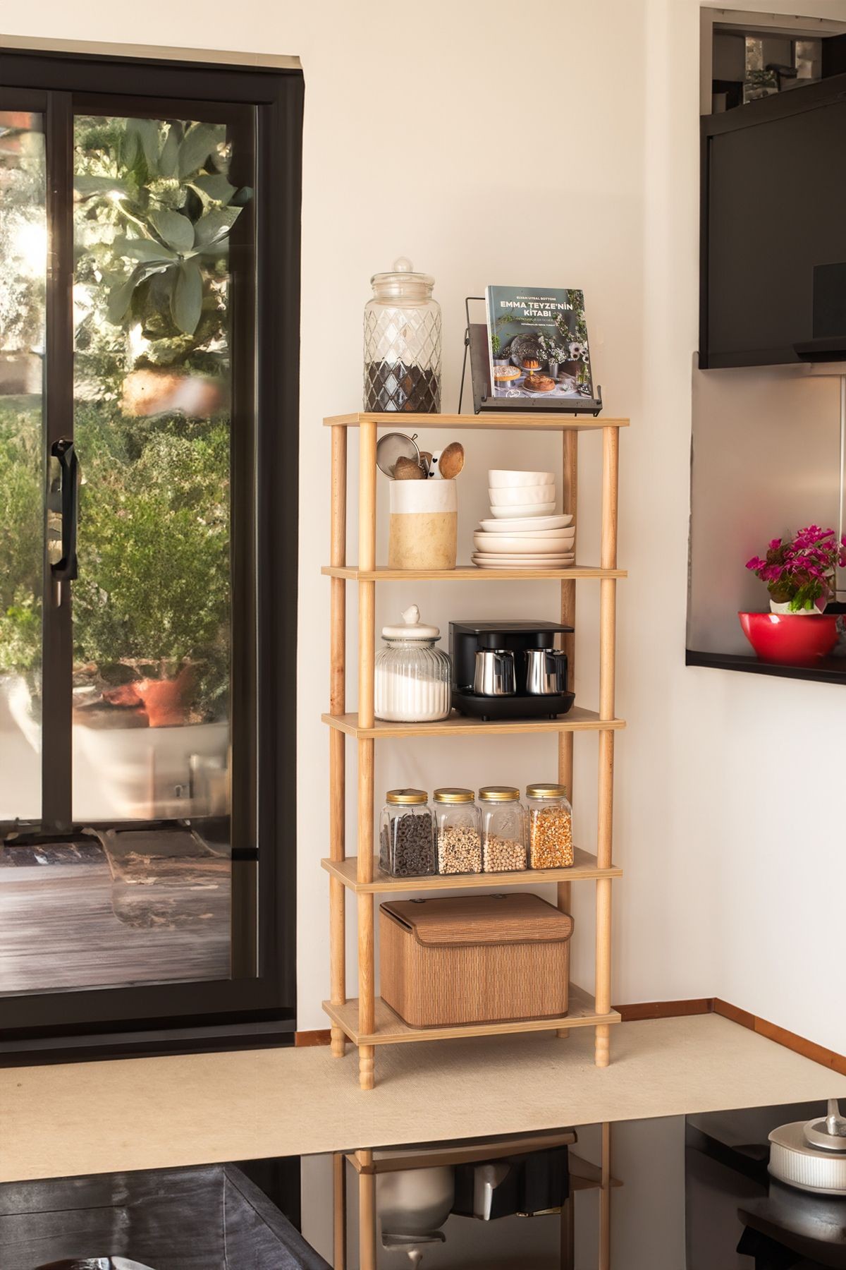Concept 4 Raflı Organizer Mutfak Dolabı Kitaplık Banyo Balkon Ofis Düzenleyici Ahşap Nature