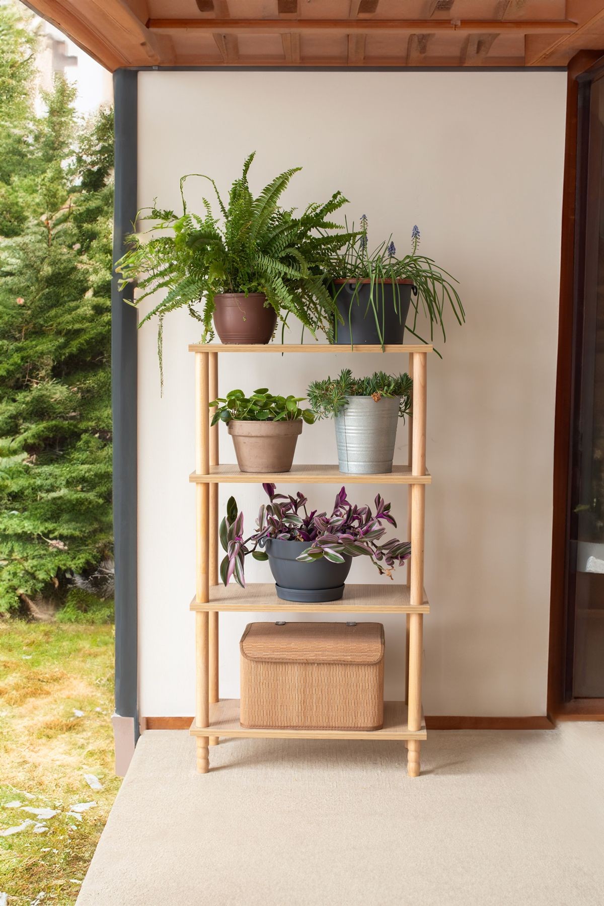 Concept 3 Raflı Organizer Balkon Banyo  Kitaplık  Mutfak Dolabı Ofis Düzenleyici  Ahşap Nature