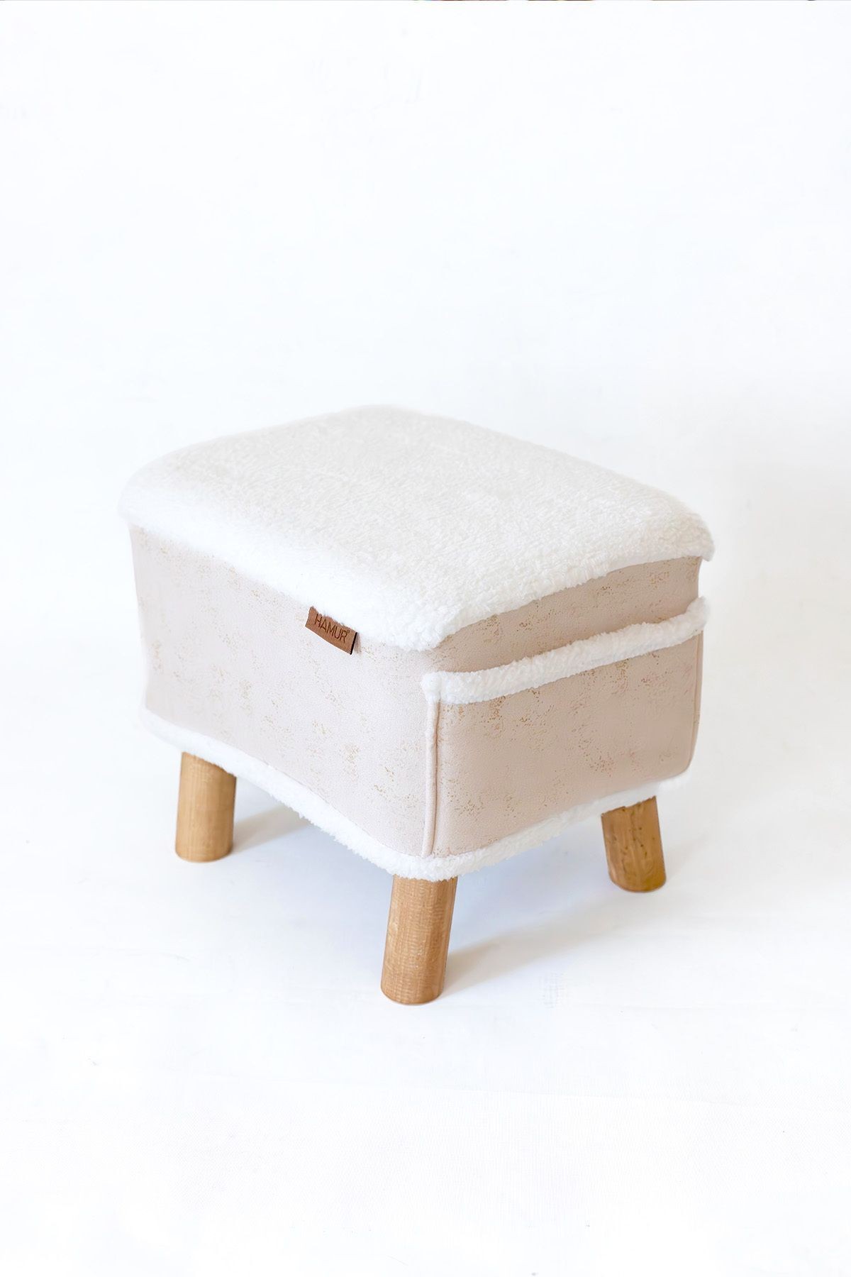 Dekoratif Puf/Tabure Cepli Kids Solid Bej