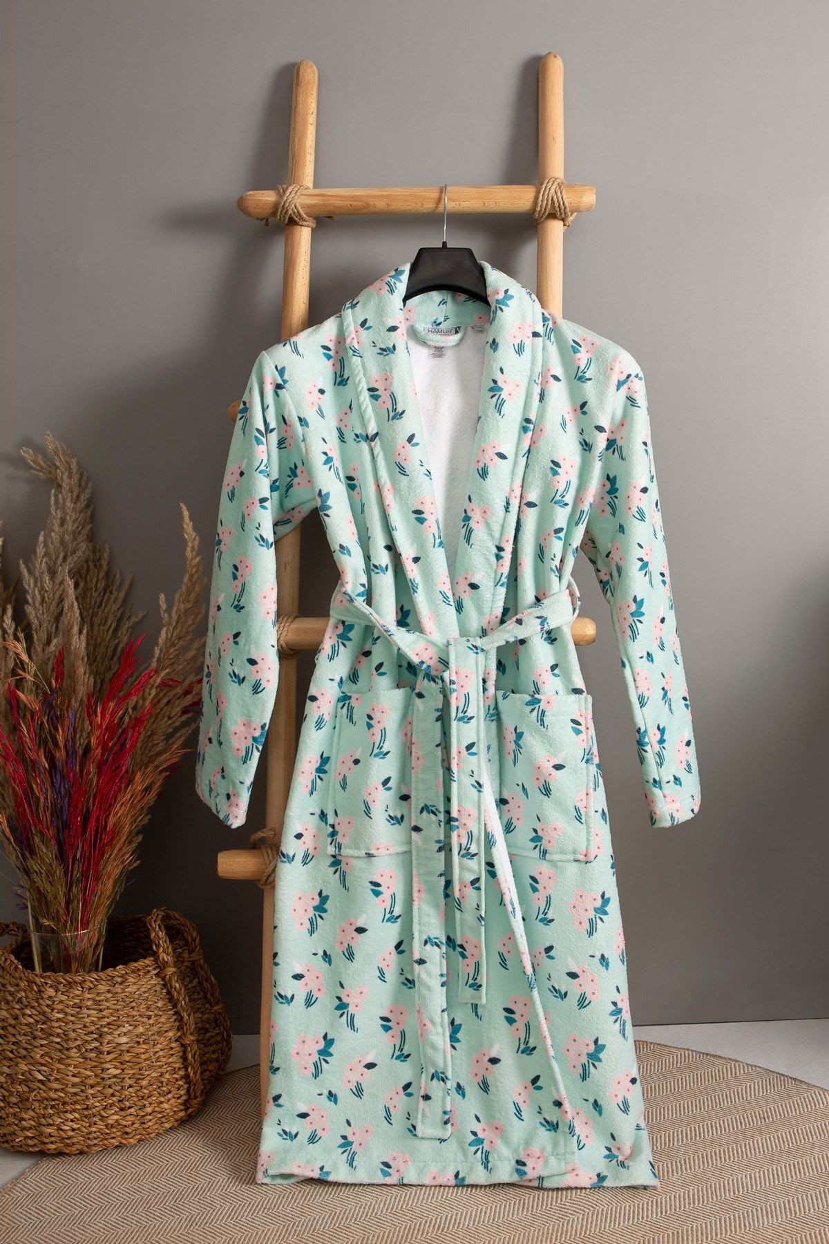 Yetişkin Bornoz Bouquet Kadife L-XL