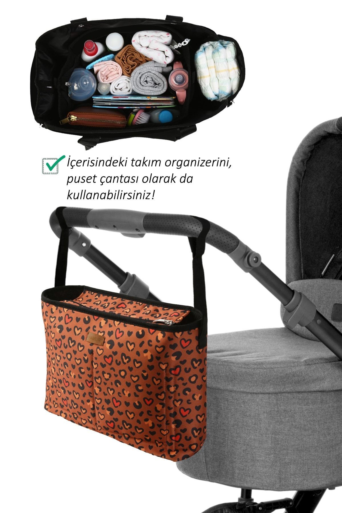 Anne Bebek Bakım 2 Prç Takım Alt Açma Çantası Yenidoğan Pedi Ve Düzenleyici Organizer Mom-501