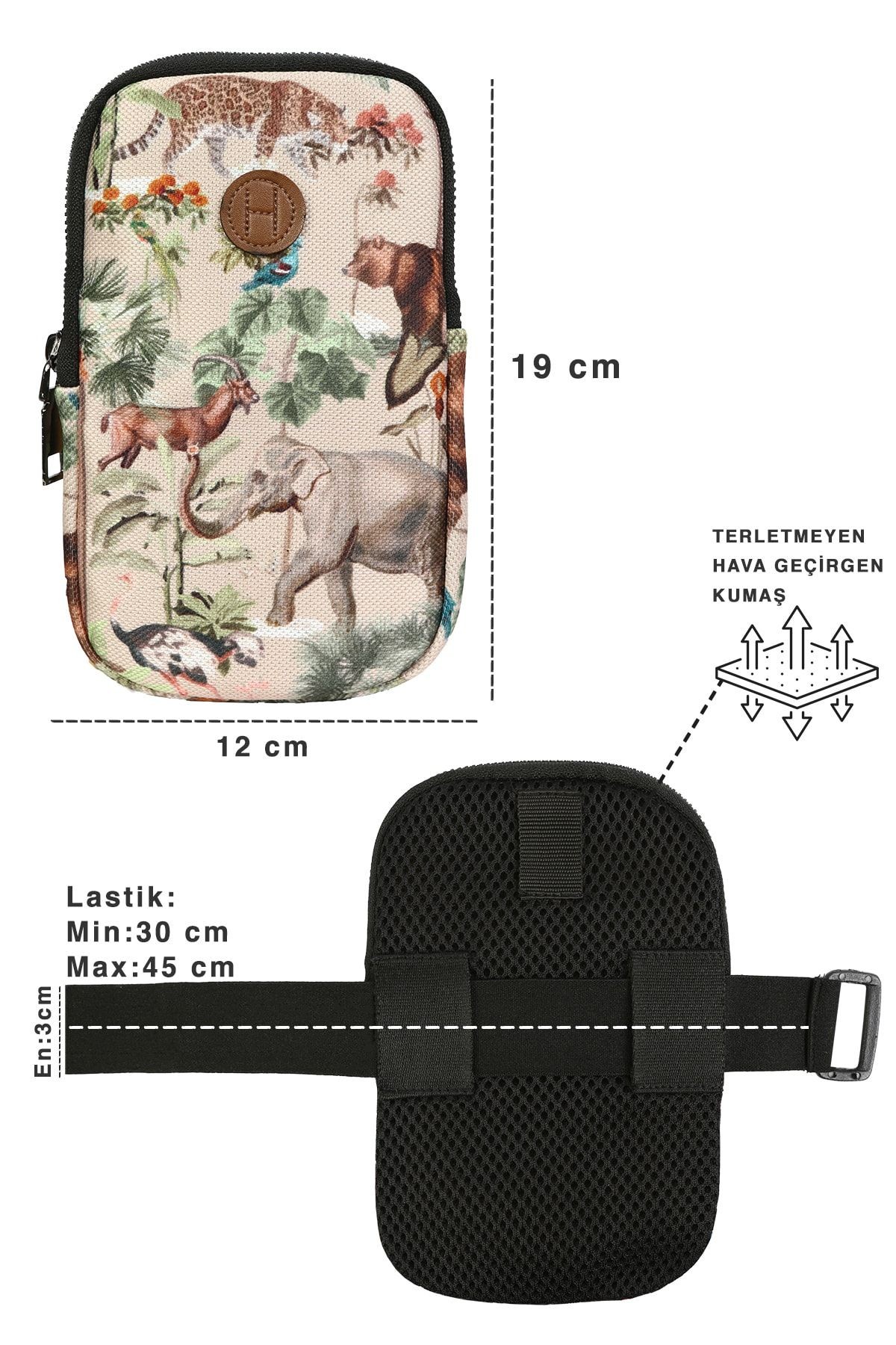 Spor Kol Bilek Telefon Çantası Woods Bej