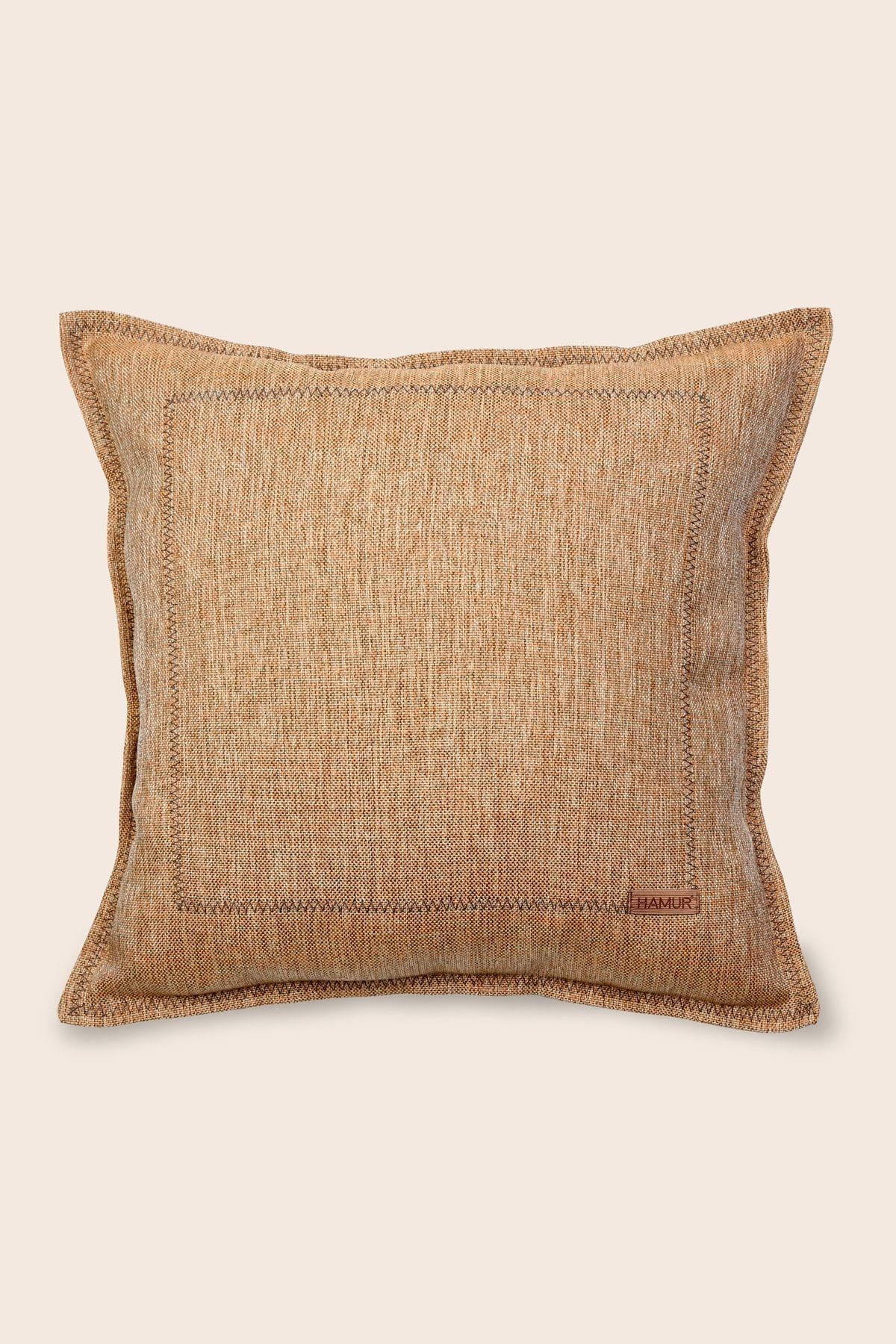Etnik Vintage Işlemeli Dokuma Kırlent Kılıfı Boho Frame Kiremit 44x44 cm
