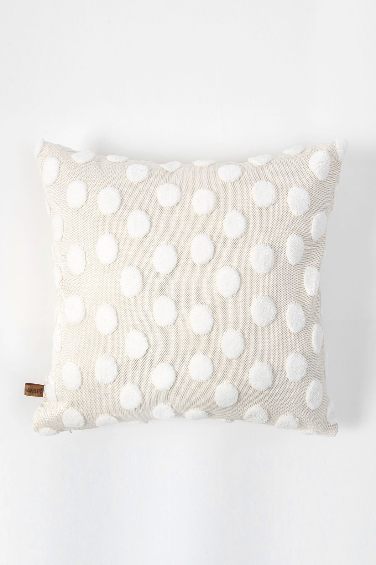 Bohem Punch Kırlent Kılıfı Kılıfı Point Ekru 50x50 cm