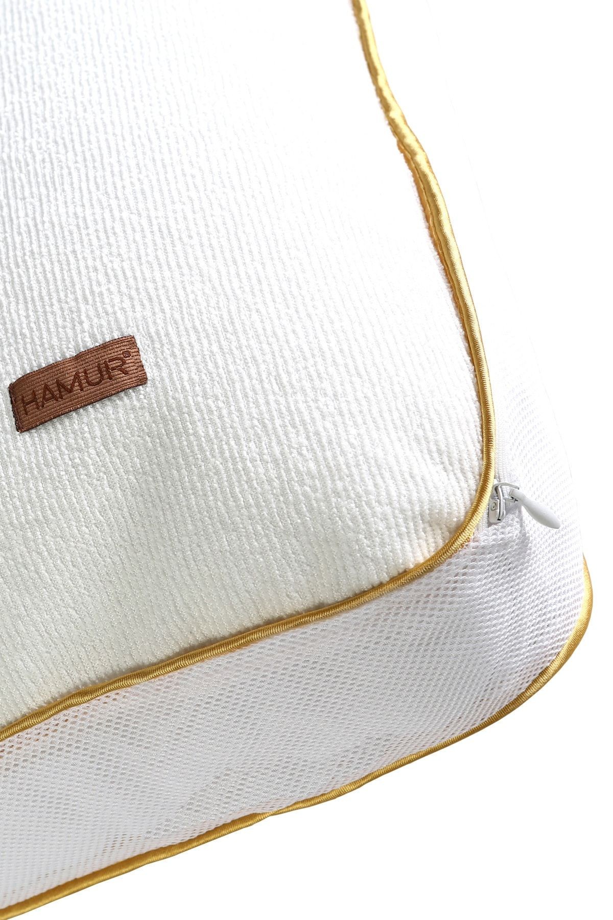 Fermuarlı 2 Adet Yastık Koruyucu Alez Mikrofiber 2 Li Klimalı Kılıf Gold Biyeli