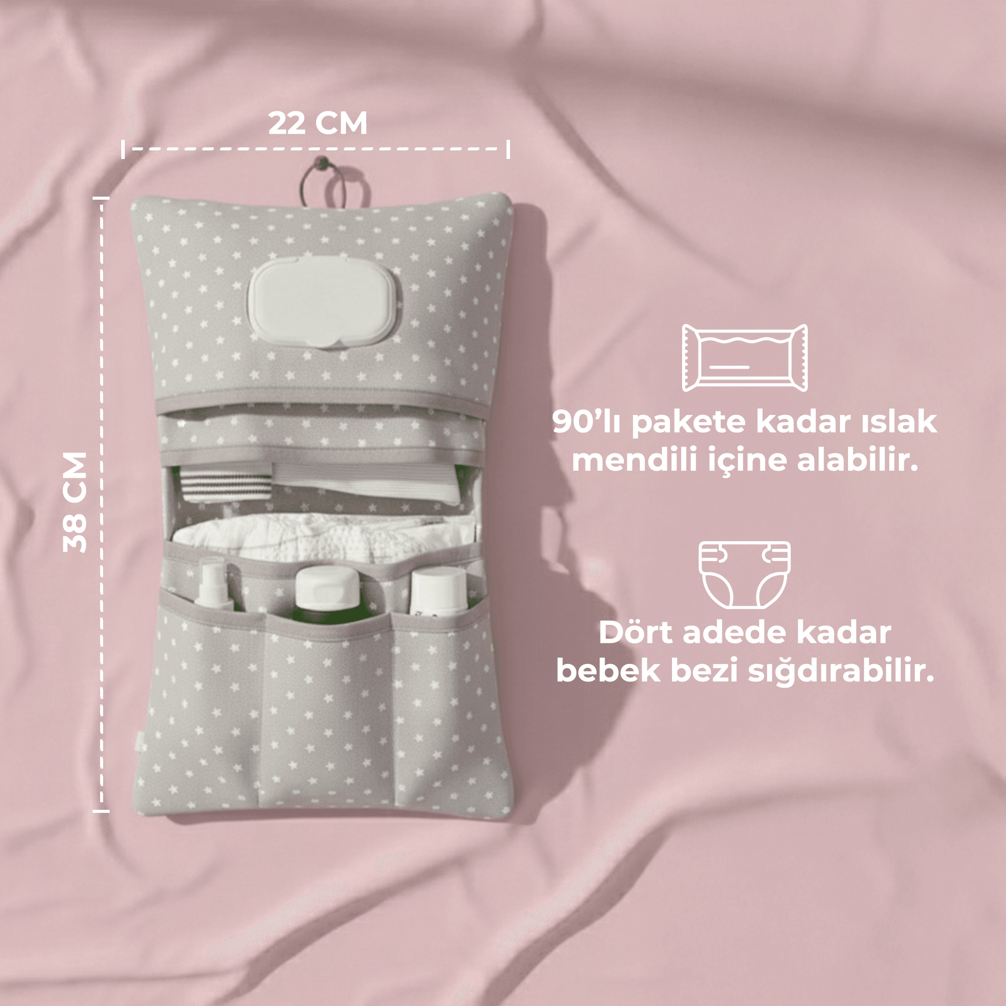 Bebek Bakım Çantası Organizer Yenidoğan Alt Açma Değiştirme Düzenleyici Çantası  Fox