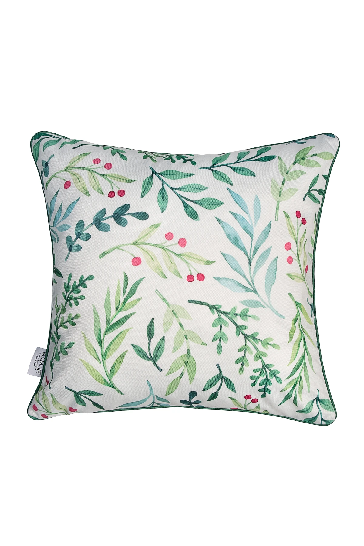 Dekoratif Yastık Kırlent Kılıfı Çift Taraflı Floral KR02 Yeşil