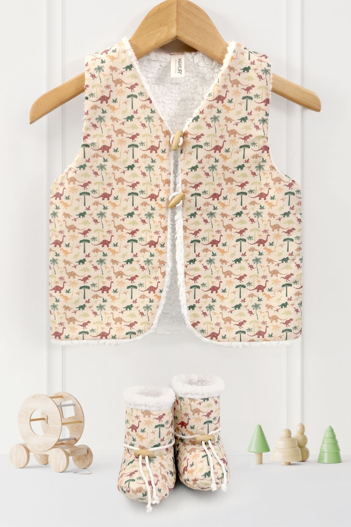 Bebek Yelek & Patik 18-24 AY Dino Bej