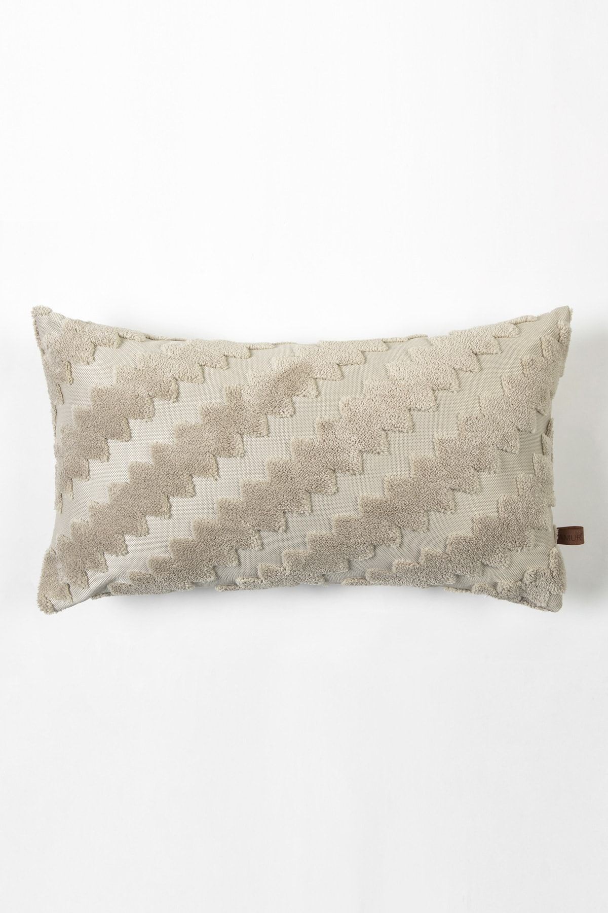 Bohem Özel Tasarım Zigzag Natural Punch Panç Desen Dikdörtgen Dekoratif Kırlent Kılıfı 28x50 cm