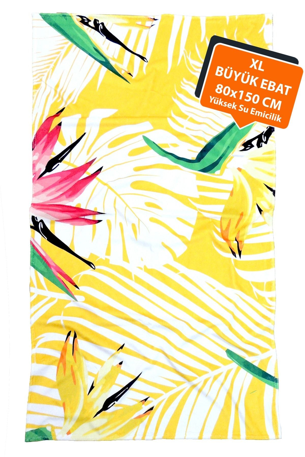 Plaj Havlusu Floral Sarı 80x150 cm E43pr0650029hm