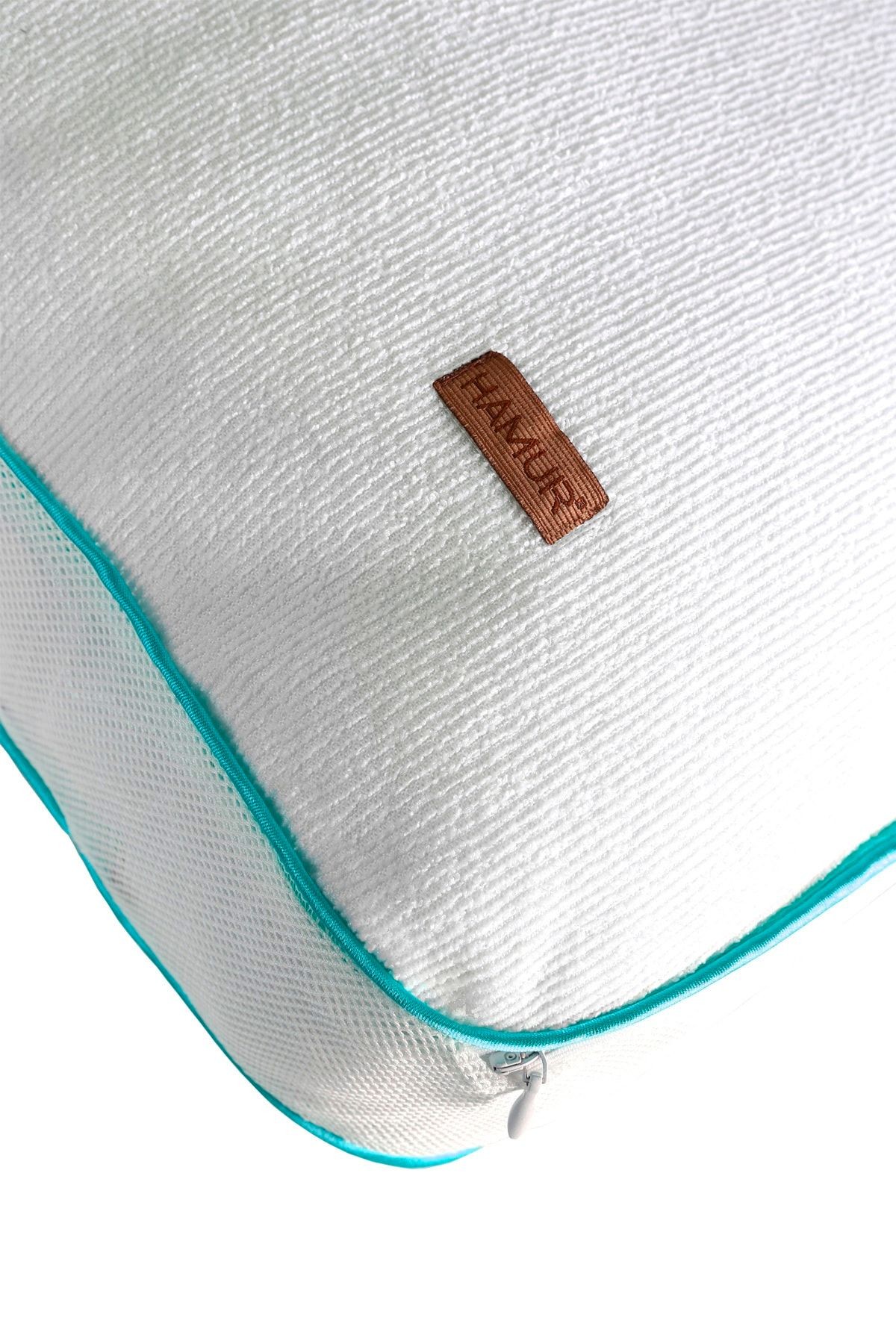 Fermuarlı 2 Adet Yastık Koruyucu Alez Mikrofiber 2 Li Klimalı Kılıf Mavi Biyeli