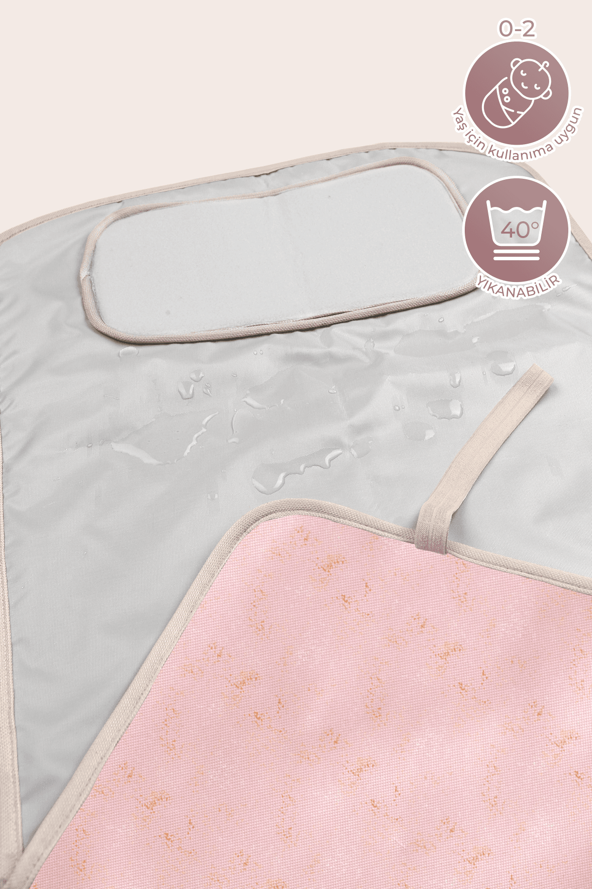 Yeni Doğan Bebek Bezi Değiştirme Padi Minderi Örtüsü - Solid P.pembe