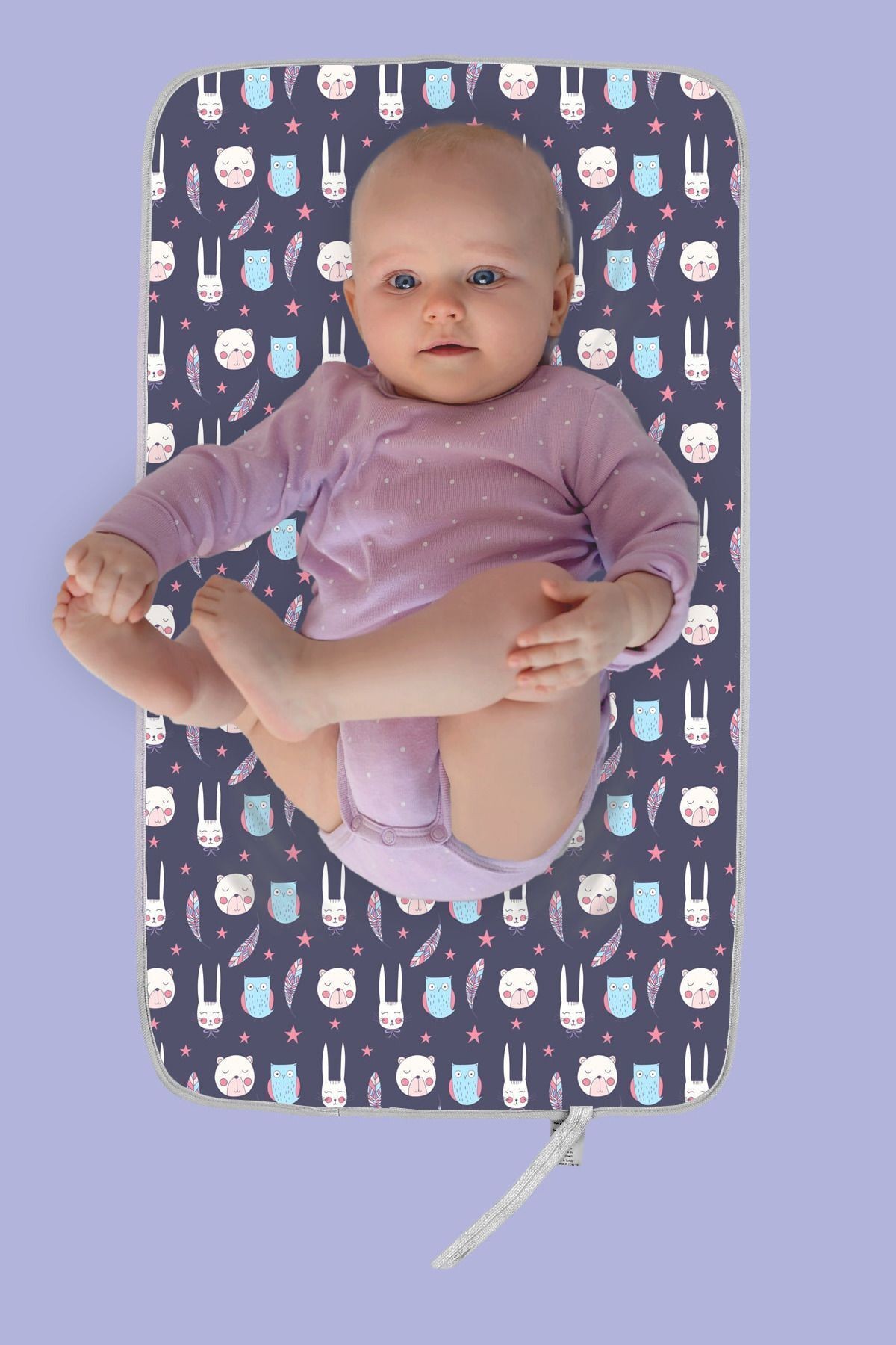 Bebek Alt Açma Minderi Bakım Pedi Örtüsü Purple
