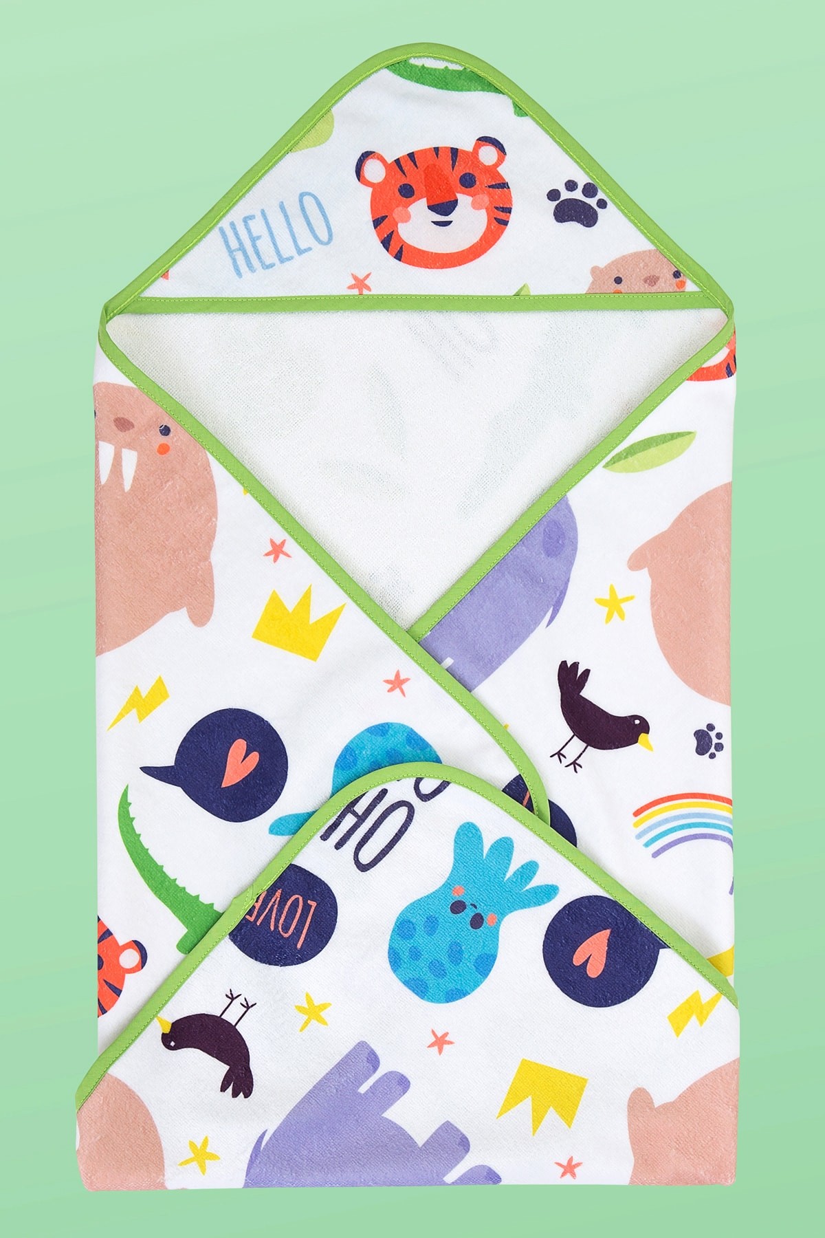 Bebek Kundak Plaj Havlusu Love Animals 75x75 cm