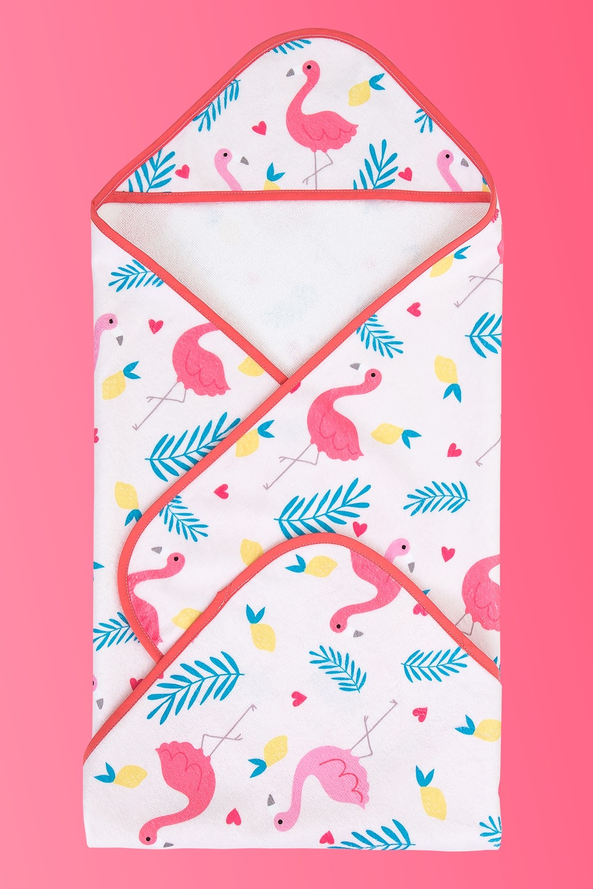 Bebek Kundak Plaj Havlusu Flamingo 75x75 cm