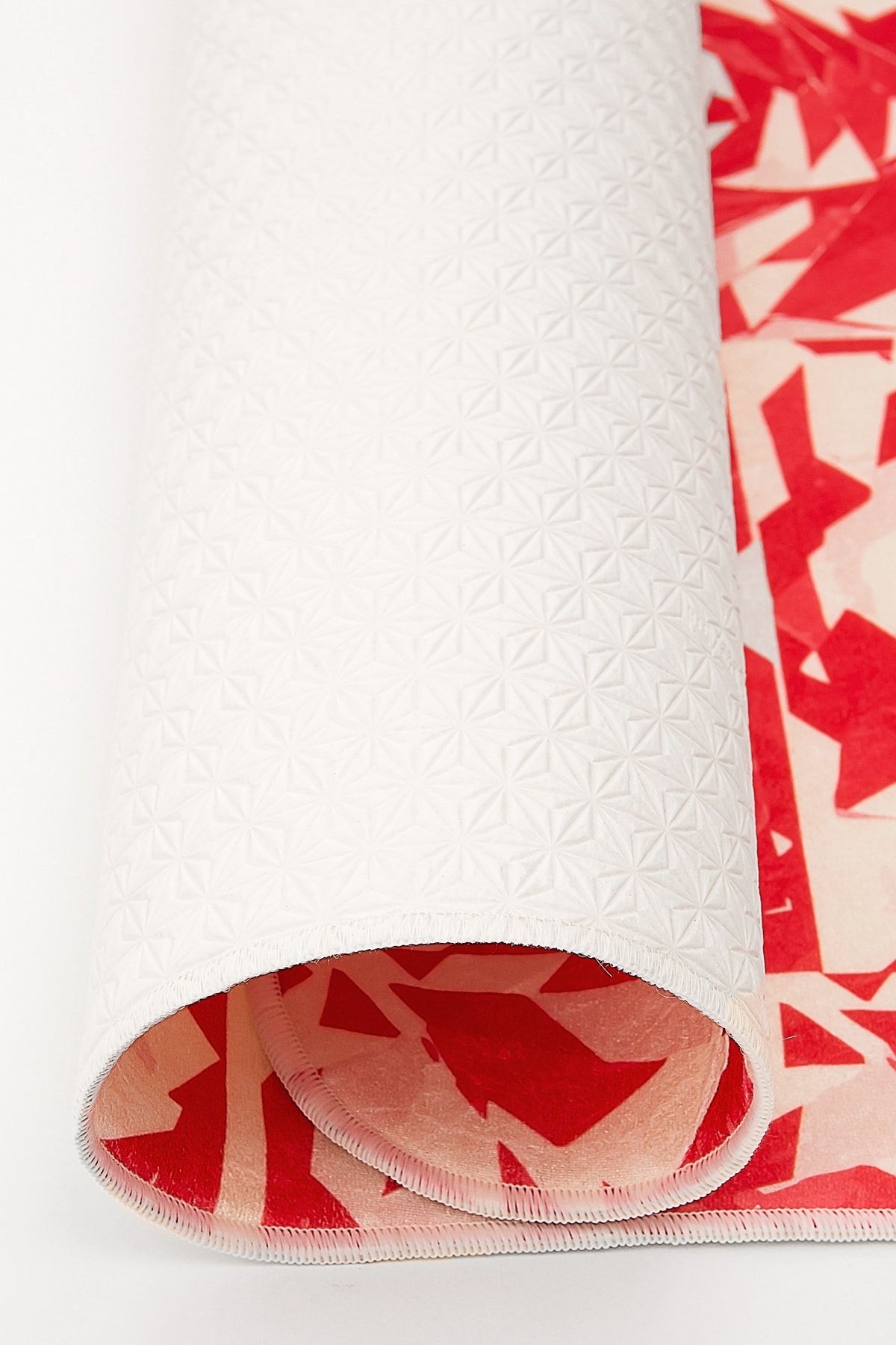 Rose 75x125 cm Banyo Kırmızı Paspası Kaymaz Taban Banyo Halısı