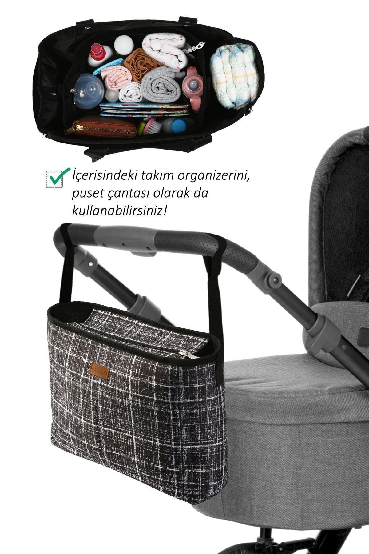 Anne Bebek Bakım 2 Prç Takım Alt Açma Çantası Yenidoğan Pedi Ve Düzenleyici Organizer Mom-506