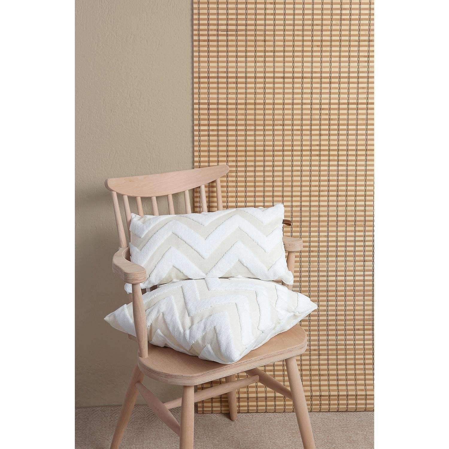 4'lü Bohem Punch Kırlent Kılıfı  Line Ekru - 28x50 cm