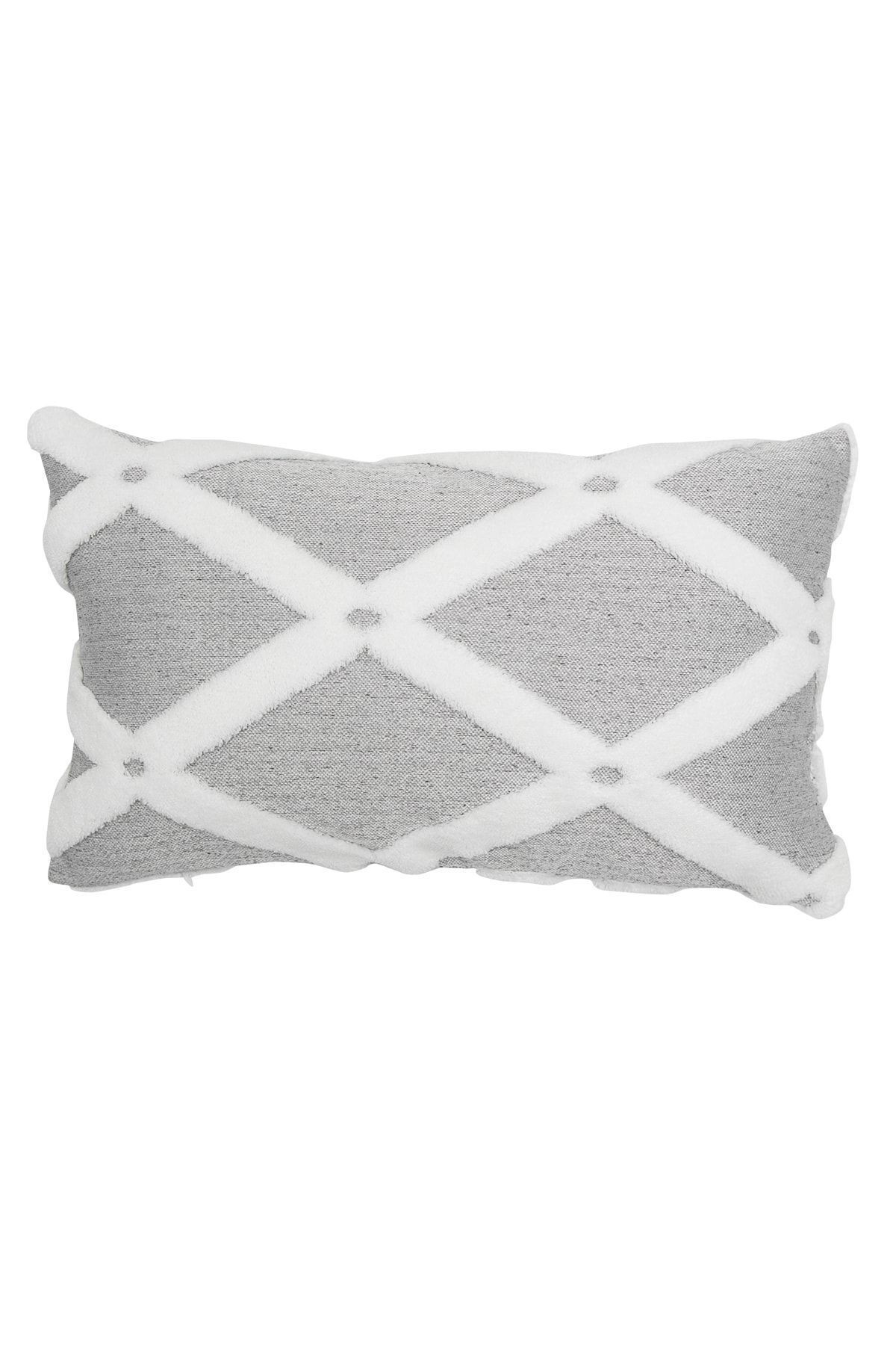 Bohem Punch Kırlent Kılıfı Bella Gri - 28x50 cm