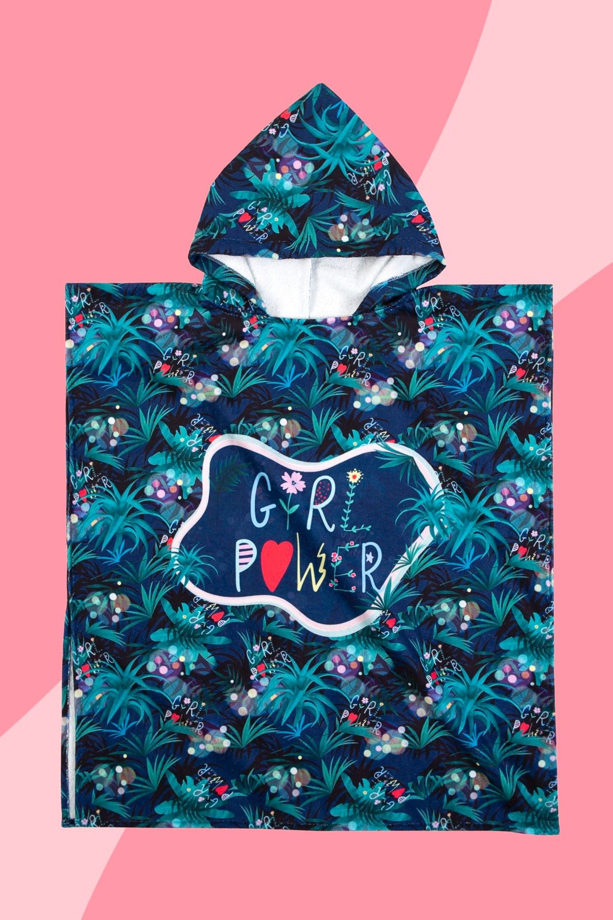 Çocuk Panço Plaj Havlusu 7-10 yaş - Girl Power