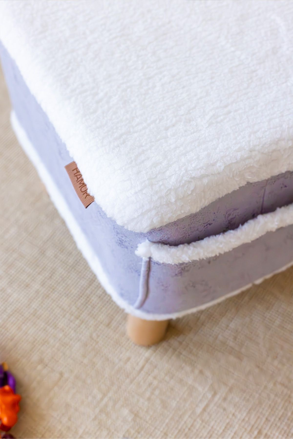 Dekoratif Puf/Tabure Cepli Kids Solid Gri