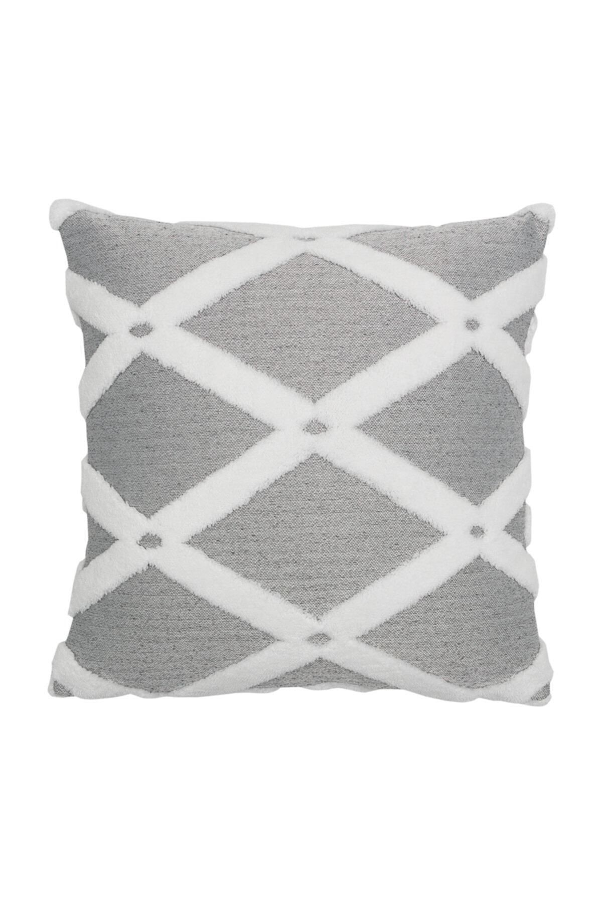 Bohem Punch Kırlent Kılıfı Bella Gri 55x55 cm