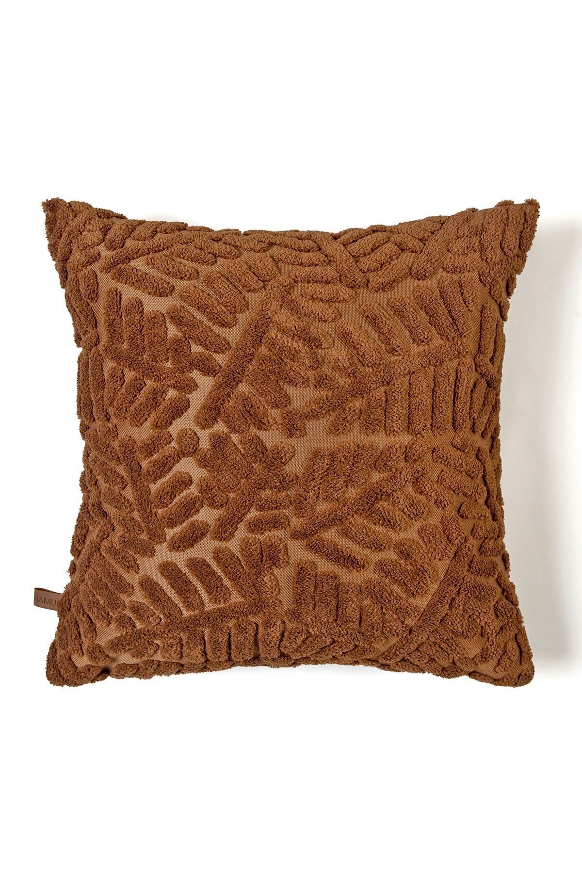 Bohem Özel Tasarım Punch Panç Desen Kare Dekoratif Kırlent Kılıfı Forest Taba 43x43 cm