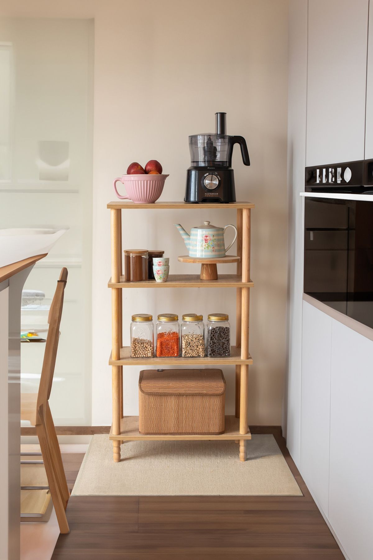 Concept 3 Raflı Organizer Balkon Banyo  Kitaplık  Mutfak Dolabı Ofis Düzenleyici  Ahşap Nature