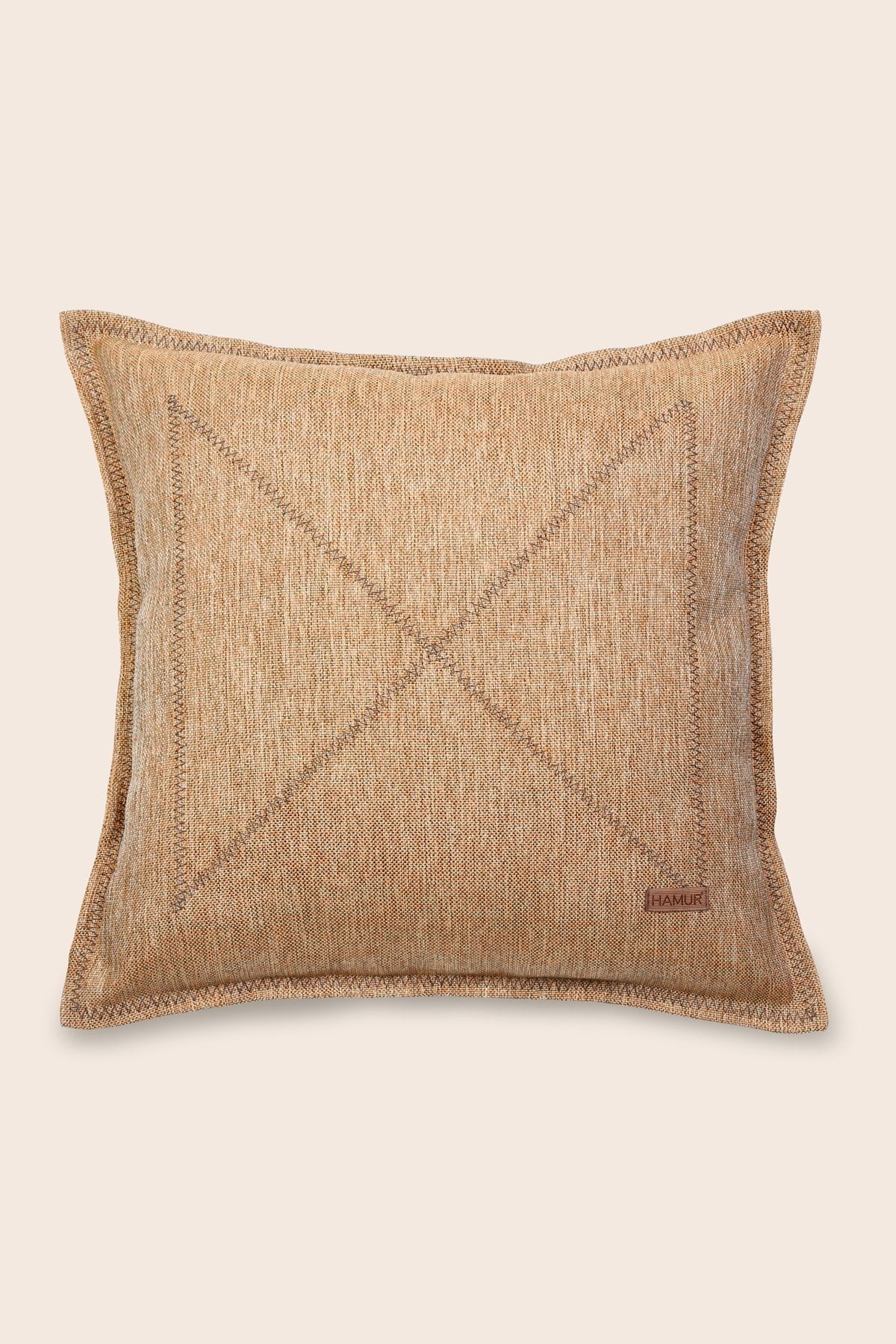 Etnik Vintage Işlemeli Dokuma Kırlent Kılıfı Boho Nordik Kiremit 44x44 cm